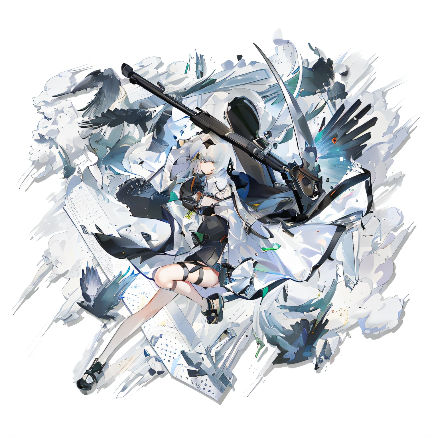 anime girl with a gun and a gun in her hand, high detailed official artwork, Official artwork, from girls frontline, girls frontline universe, Girls Frontline CG, From the night of the ark, Fine details. Girl Front, Girl Front, hq artwork, girls frontline style, Official anime artwork, offcial art, Neil 2 B, touhou project official artwork, kancolle, arknight
