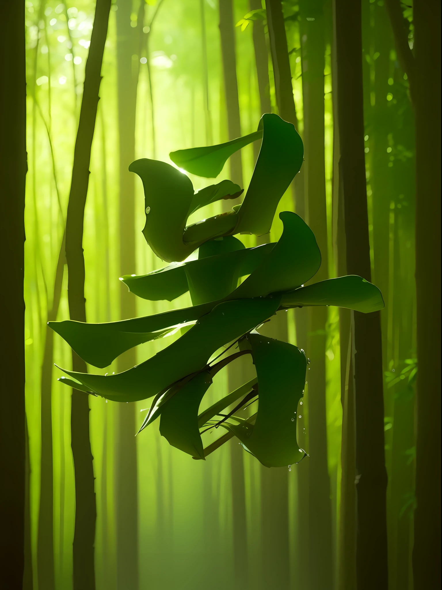 bamboos,Bamboo leaves,rivulets,teacup,chess,steins,Water,water dripping,the detail,abundance