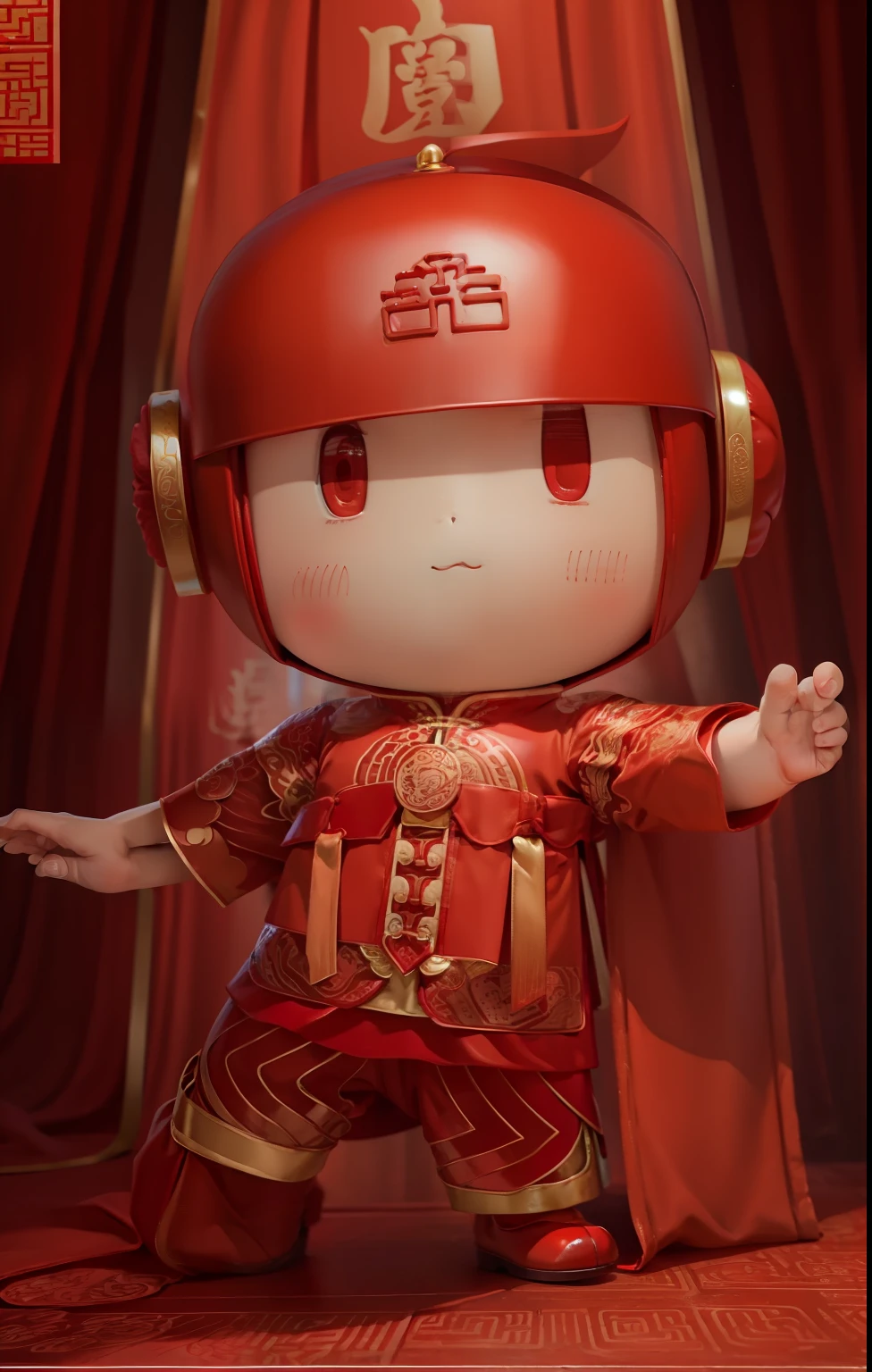 Chinese dress、Red clothes、Character holding mooncake