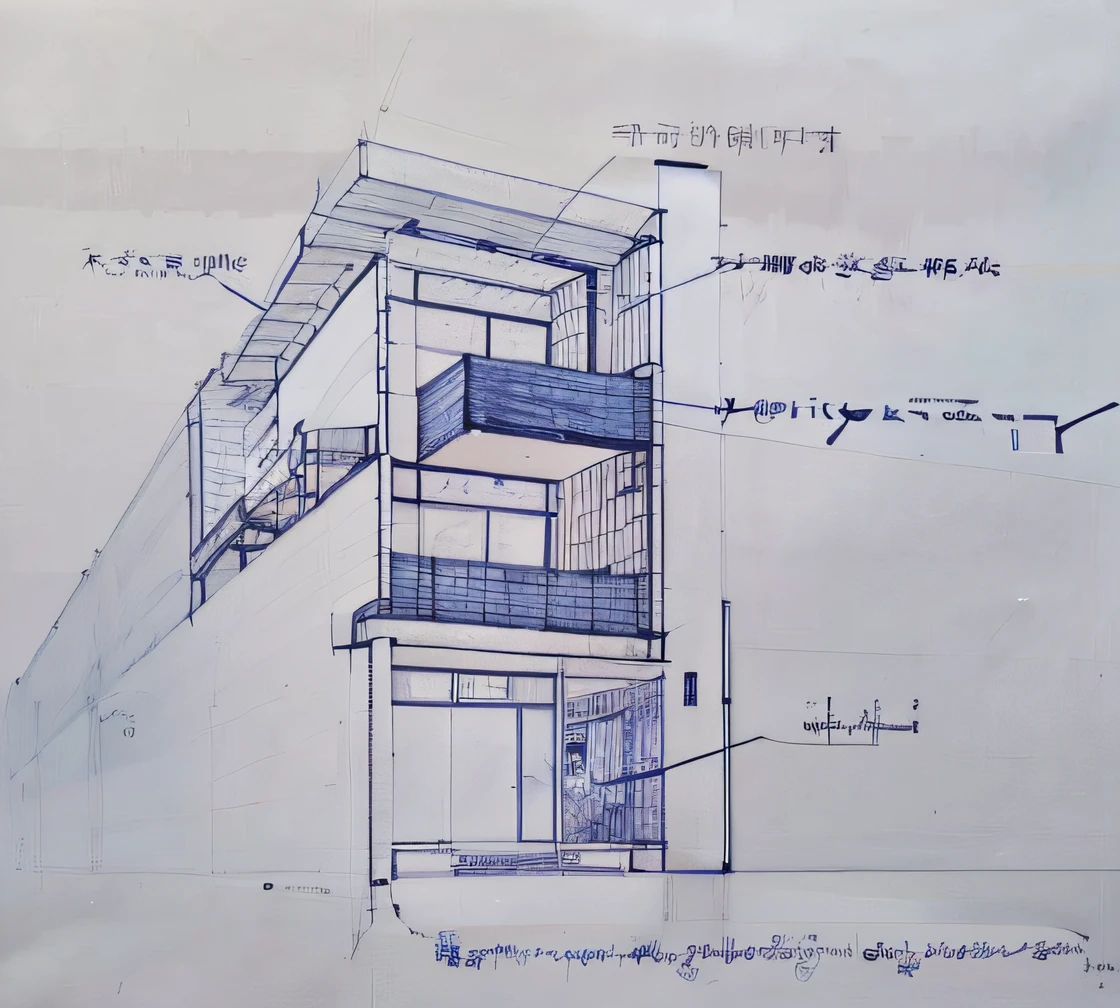 a drawing of a building with a plan on it, architecture blueprint copy, sketch - up, architectural sketch, architectural concepts, architecture concept, in blueprint form, architecture drawing, architectural concept, architecture design, a sketch, full - view, drawing architecture, drawn projects on paper, by Josetsu, front-view, architectural drawing, by Caroline Mytinger