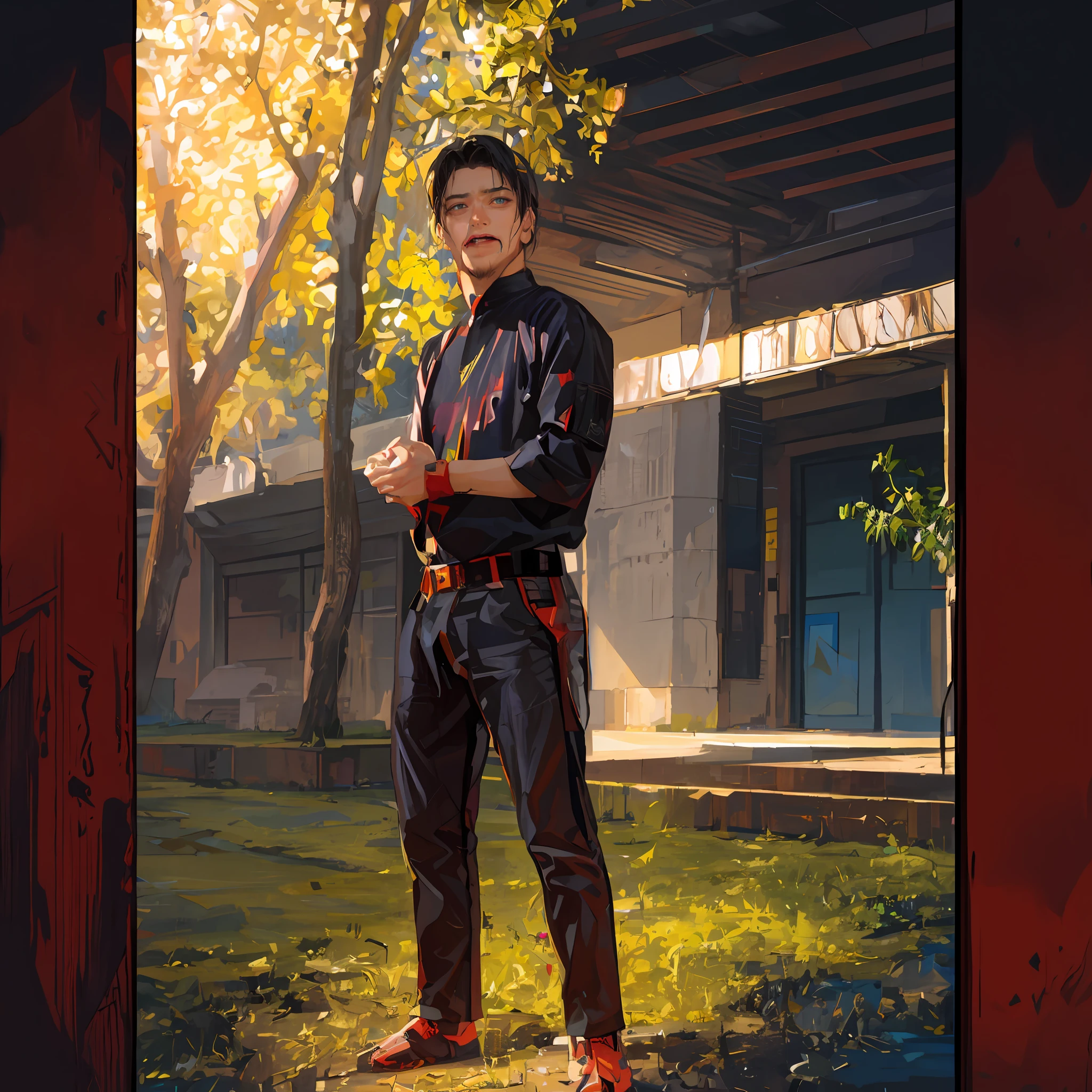masterpiece, top quality, high resolution, solo, small, anger, sexual expression, cyberpunk, very similar face,handsome boy, samrt body,realistic