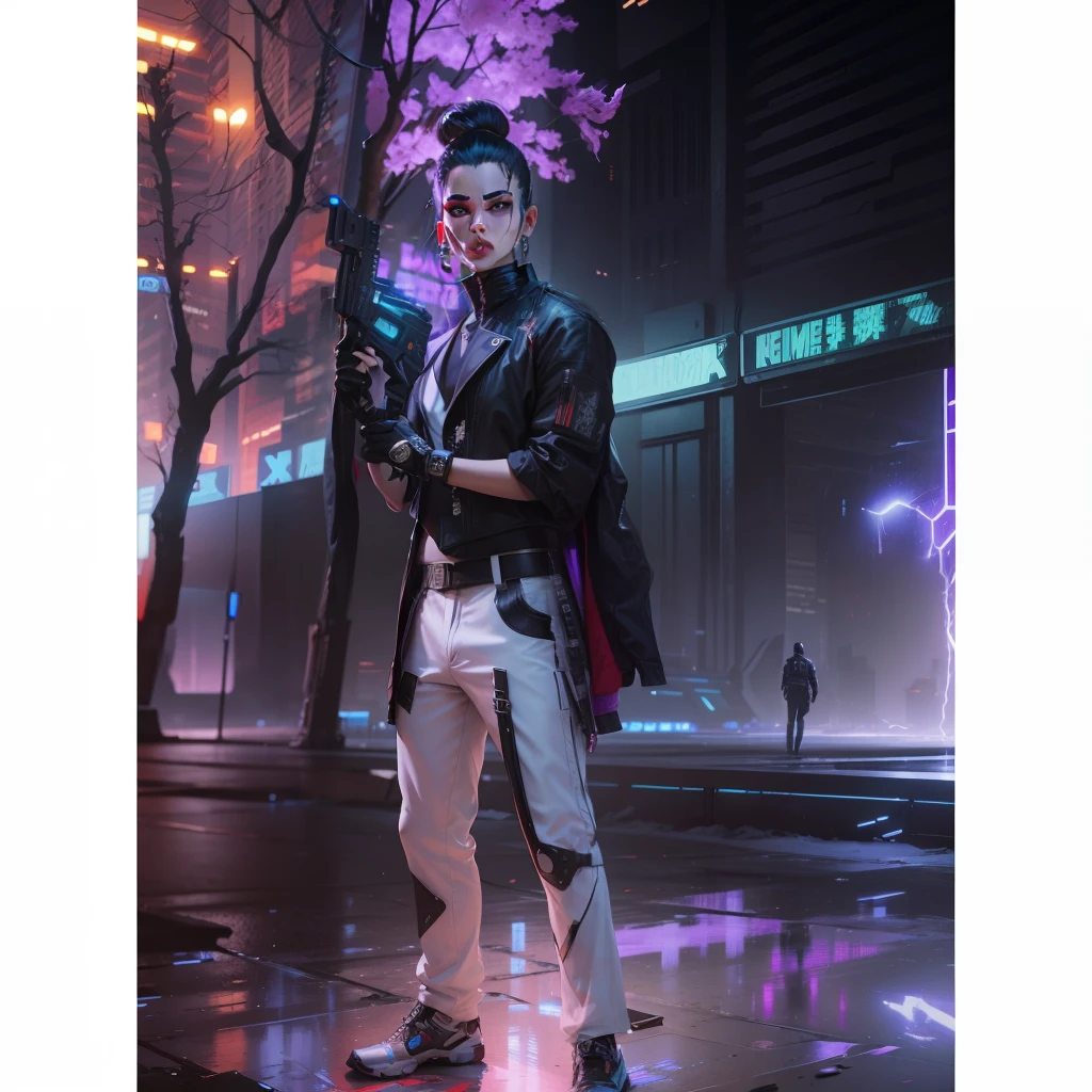 Very similar face , complex background, cyberpunk, realistic,8k, samart body , white face , shooting pose, formal dressing, focus, cool hairstyle, very realistic, very very cool avatar , movie like background