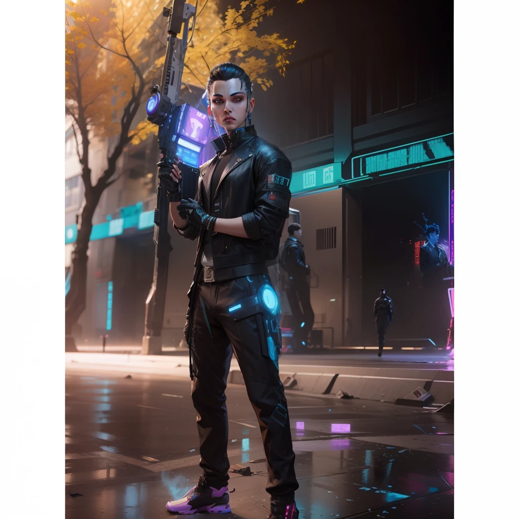 Very similar face , complex background, cyberpunk, realistic,8k, samart body , white face , shooting pose, formal dressing, focus, cool hairstyle, very realistic, very very cool avatar , movie like background