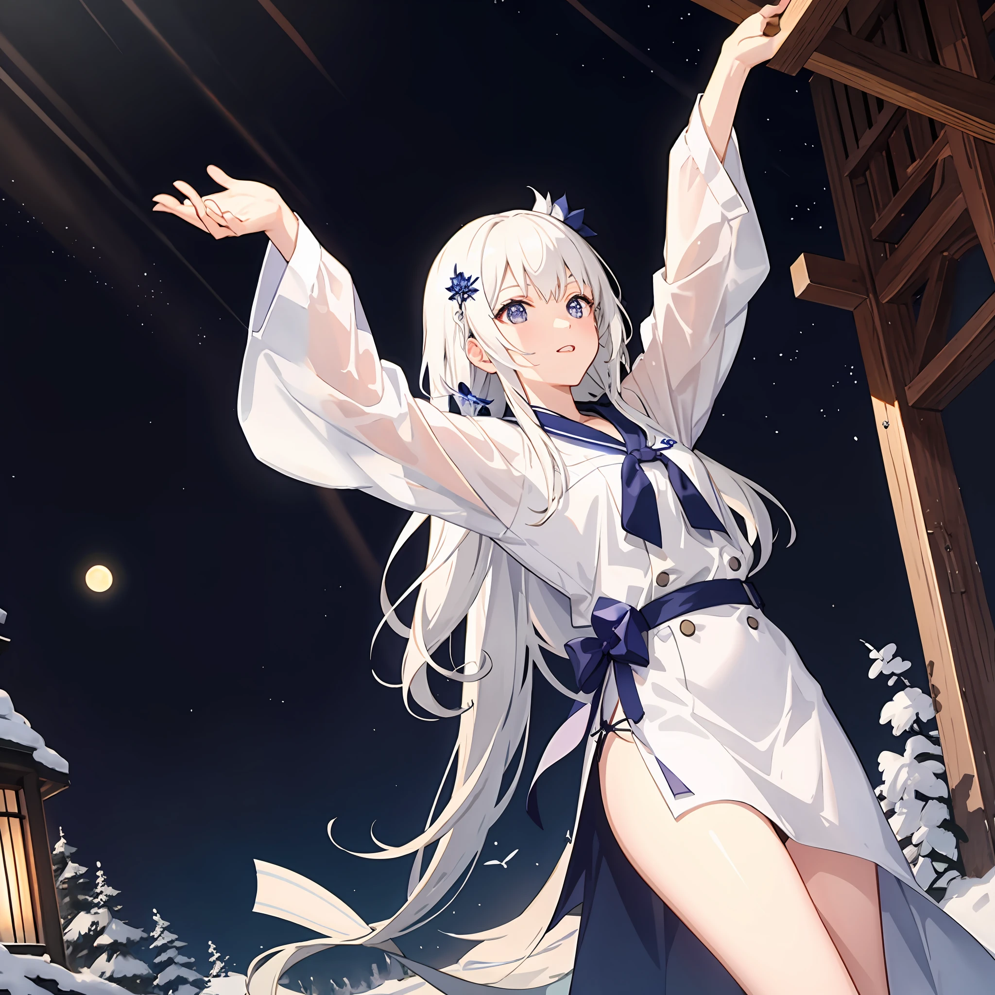white colors,rays of moonlight,人物