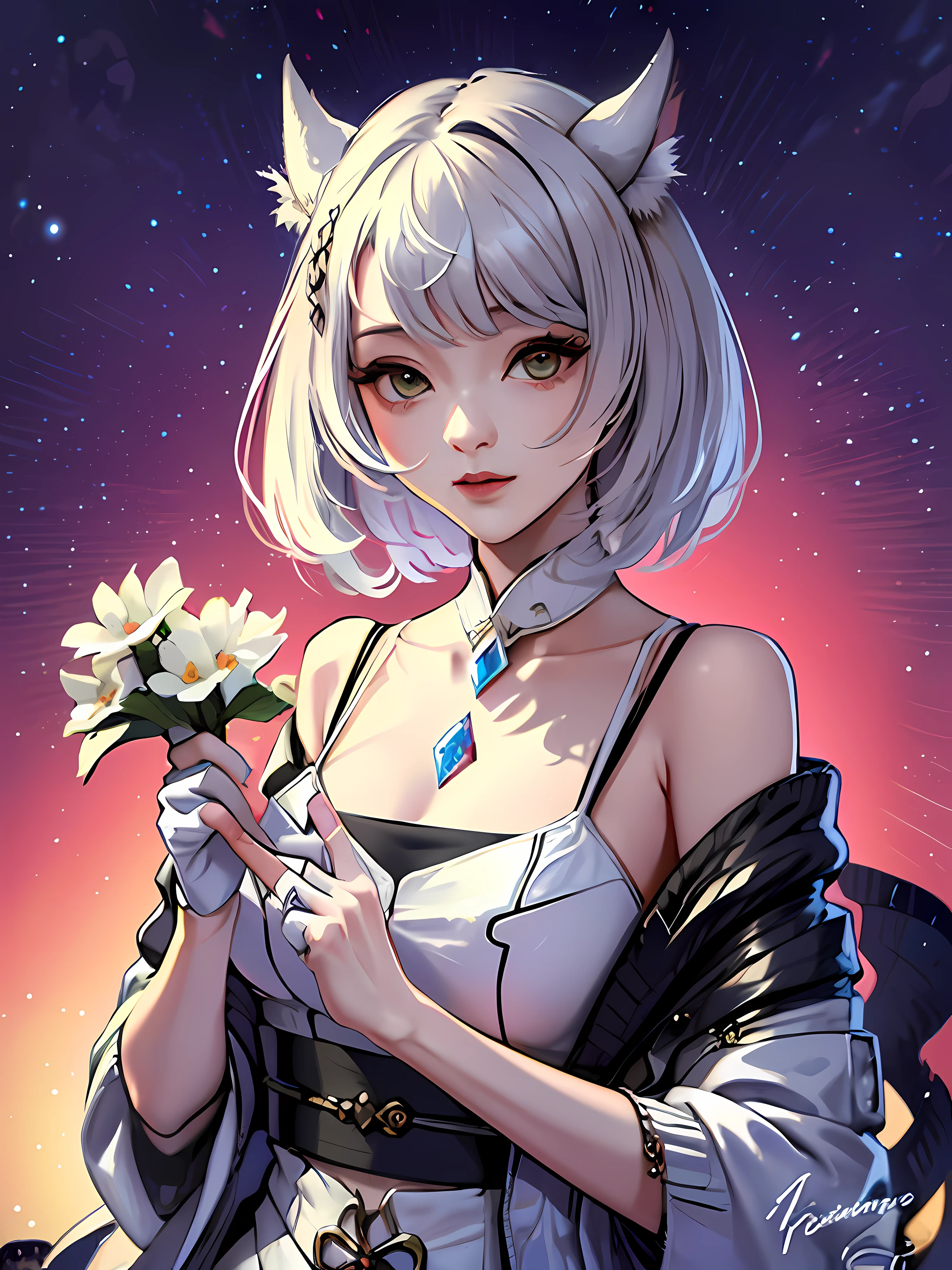 offcial art，统一 8k 壁纸，ultra - detailed，Beauty and aesthetics，tmasterpiece，best qualtiy，（zentangle，datura，Tangles，entangled），（s fractal art：1.3），1girll，The is very detailed，dynamic angle，cow boy shot，The most beautiful form of chaos，elegant，Fauvist design，vivd colour，romanticism lain，ellegance