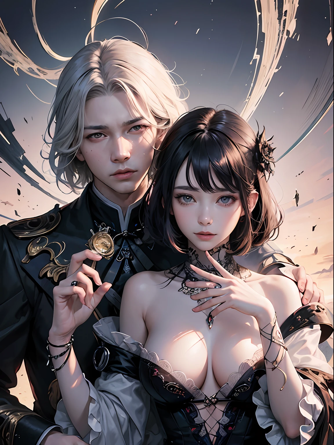 offcial art，统一 8k 壁纸，ultra - detailed，Beauty and aesthetics，tmasterpiece，best qualtiy，（zentangle，datura，Tangles，entangled），（s fractal art：1.3），1girll，The is very detailed，dynamic angle，cow boy shot，The most beautiful form of chaos，elegant，Fauvist design，vivd colour，romanticism lain，James Jean，Robbie Devi Antono，ross tran，Francis Bacon，Michal Mraz，adrian ghenie，petra cortright，Gerhard Richter，Takato Yamamoto，Ashley Wood，Atmospheric，A note of ，streaming musical notes visible，