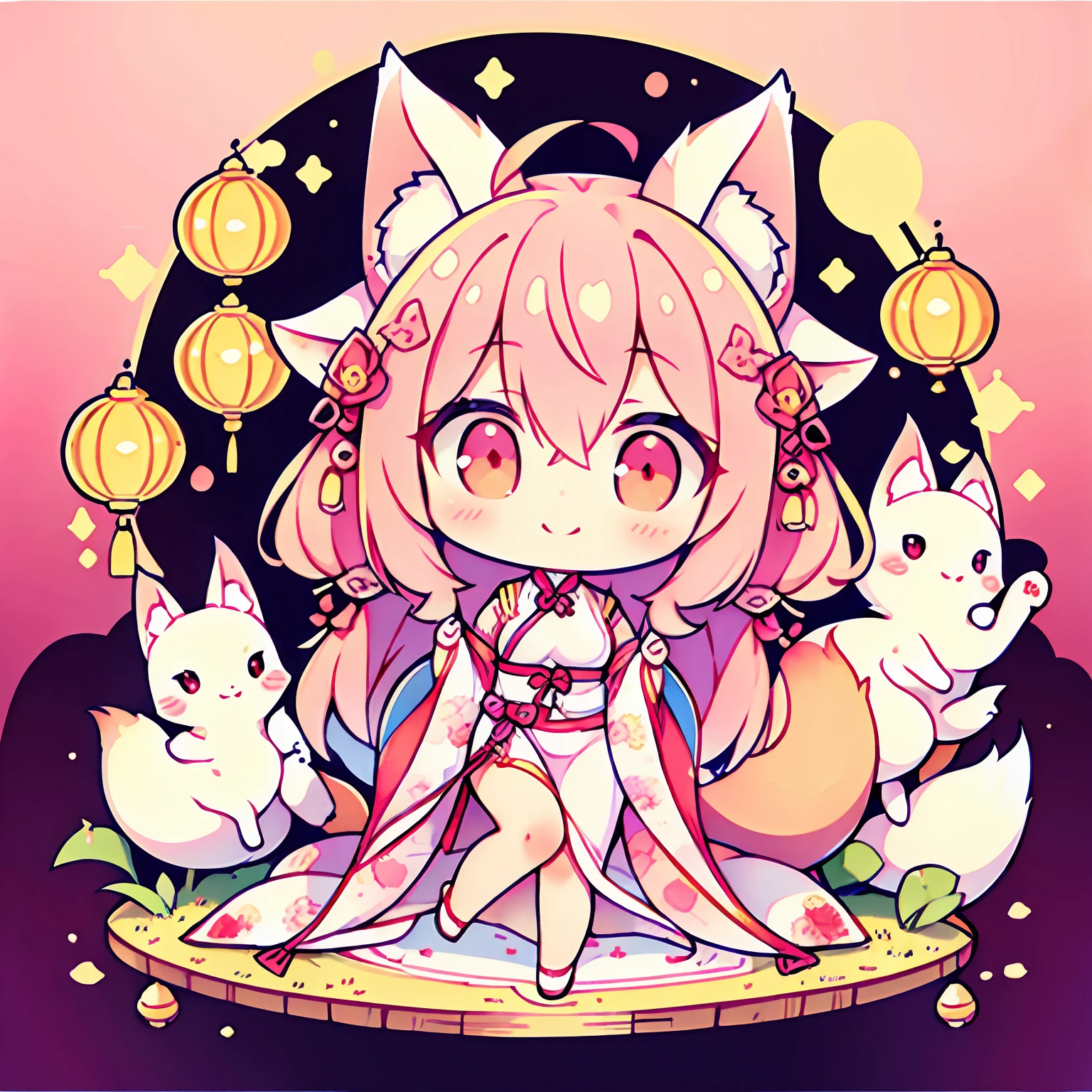 Official Character Art、((masterpiece、top-quality))、ink and watercolor painting、Traditional Chinese Ink Painting、lotuses、Hanfu、Maxi Kit、Dress modestly
1 girl, 独奏, Pink hair,Pink eyes、 long,Smile、 Fox ears, bule, The bikini, AngelT, A lot of fish nearby, Look at the viewer, tease