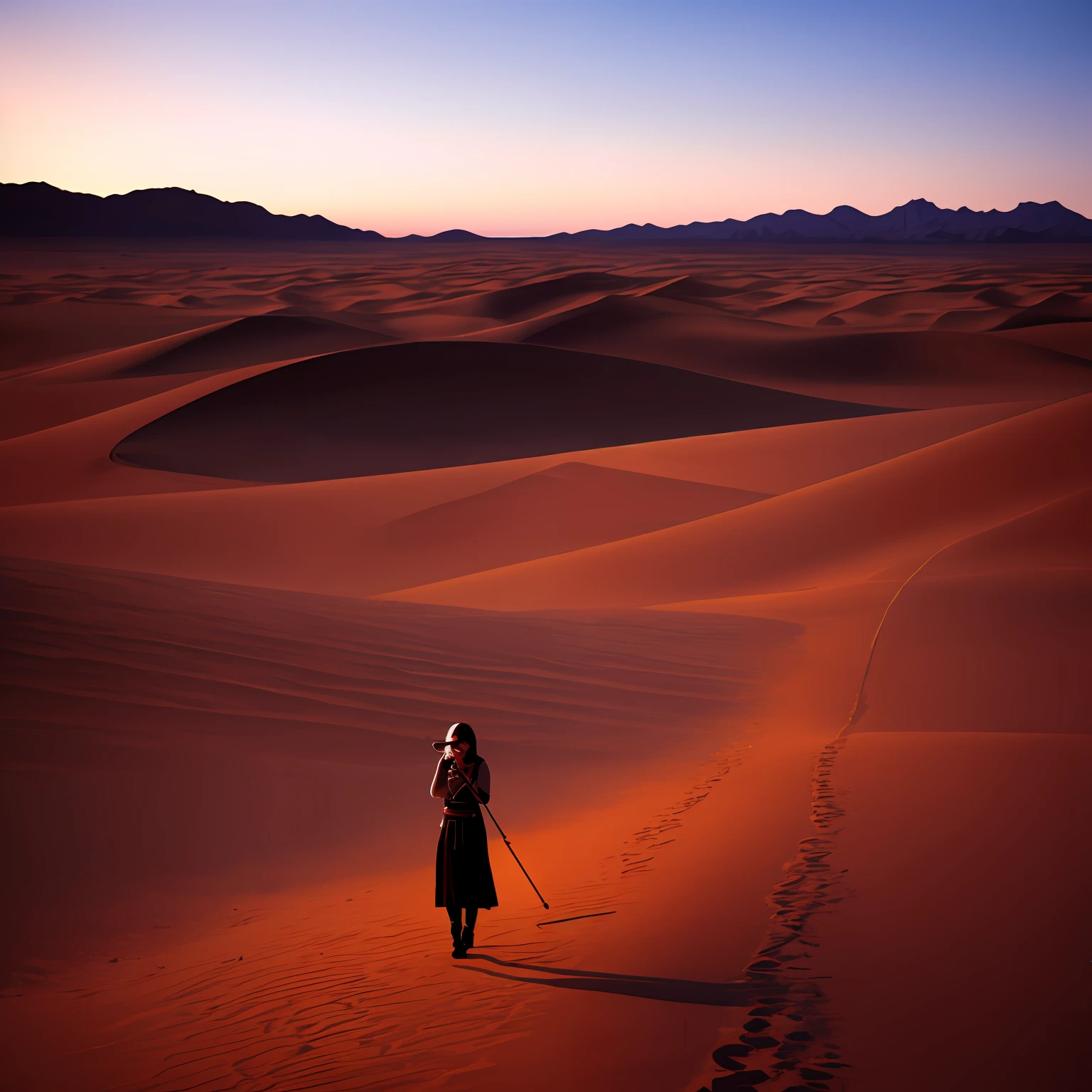 eventide,A girl plays a flute,Footsteps slowly walked into this desert,What caught her eye was the corpses all over the ground,She is sadly looking for her lover's body
