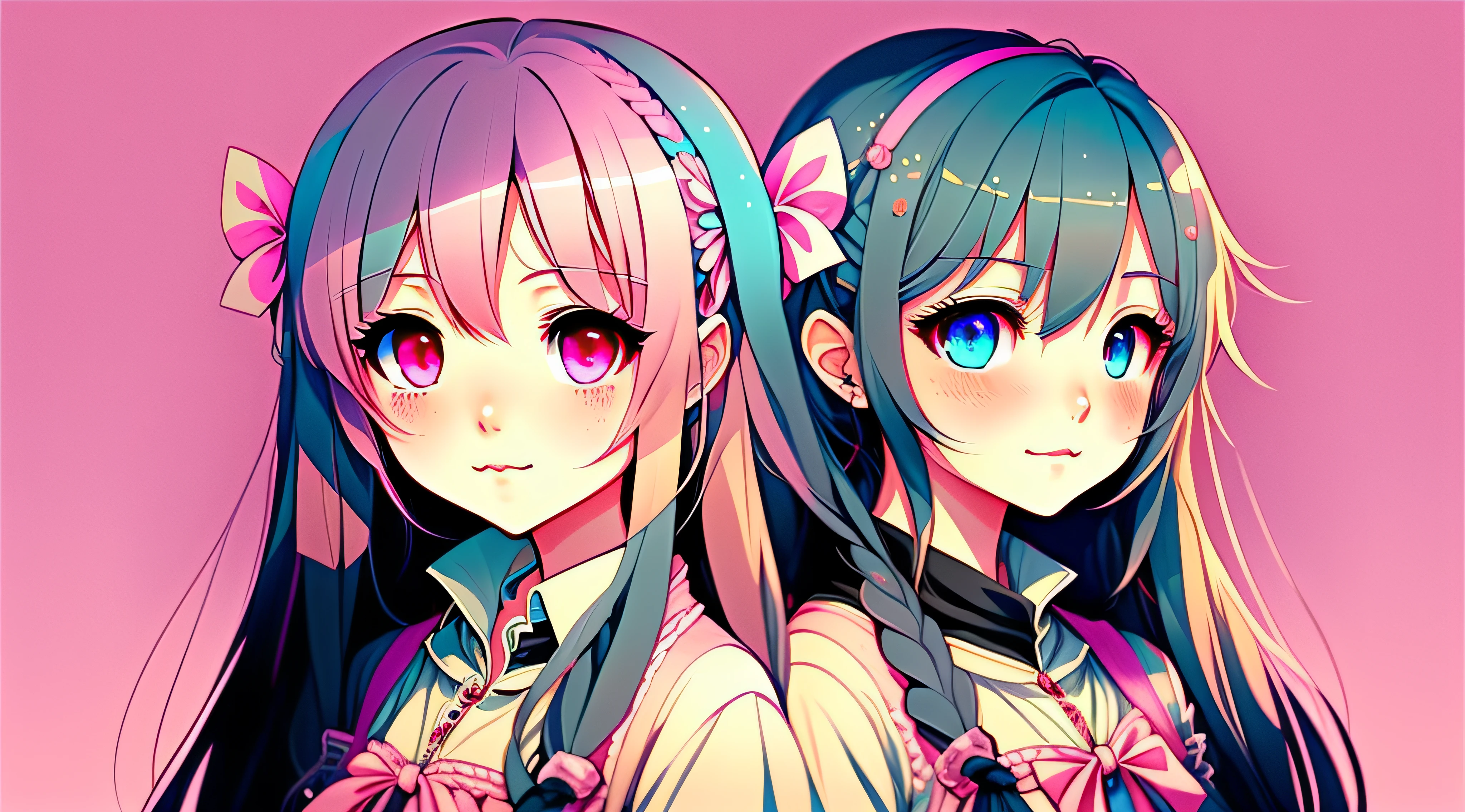 Anime girl with long blue hair and pink eyes, animemanga girl,Digital art on Pixiv, A beautiful artwork illustration, Cute detailed digital art, Beautiful anime artwork, Anime fantasy illustration, Soft anime illustration, pixiv contest winner