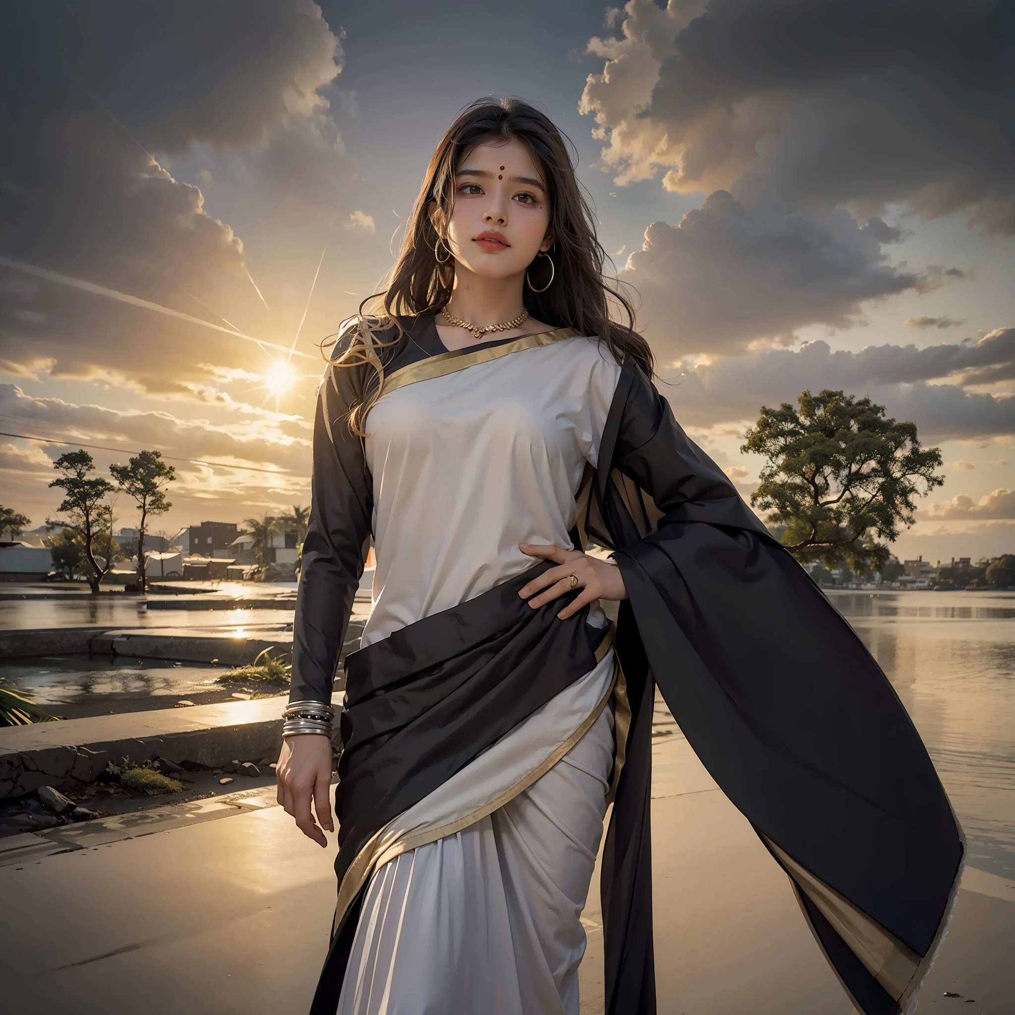 Best quality, standing, Indian culture,
