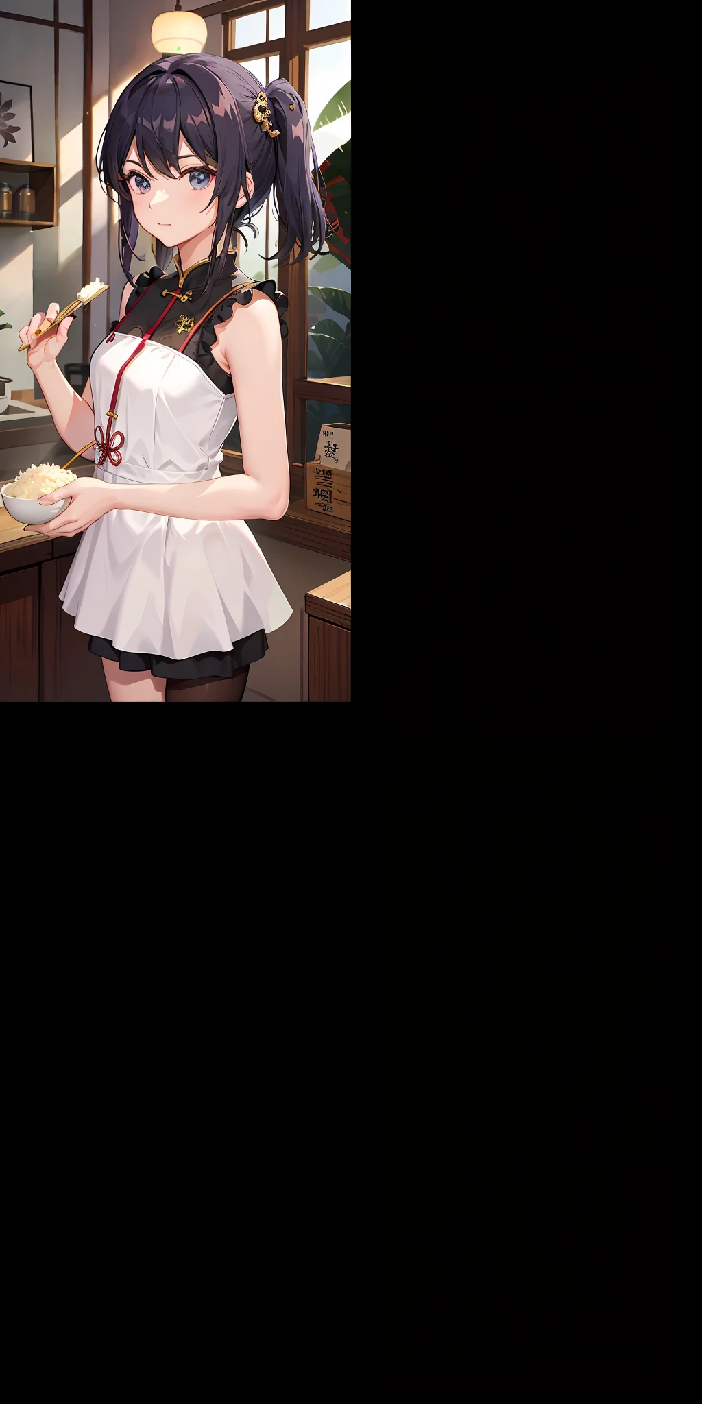 kitchens,Beautiful stir-fry,anime figure