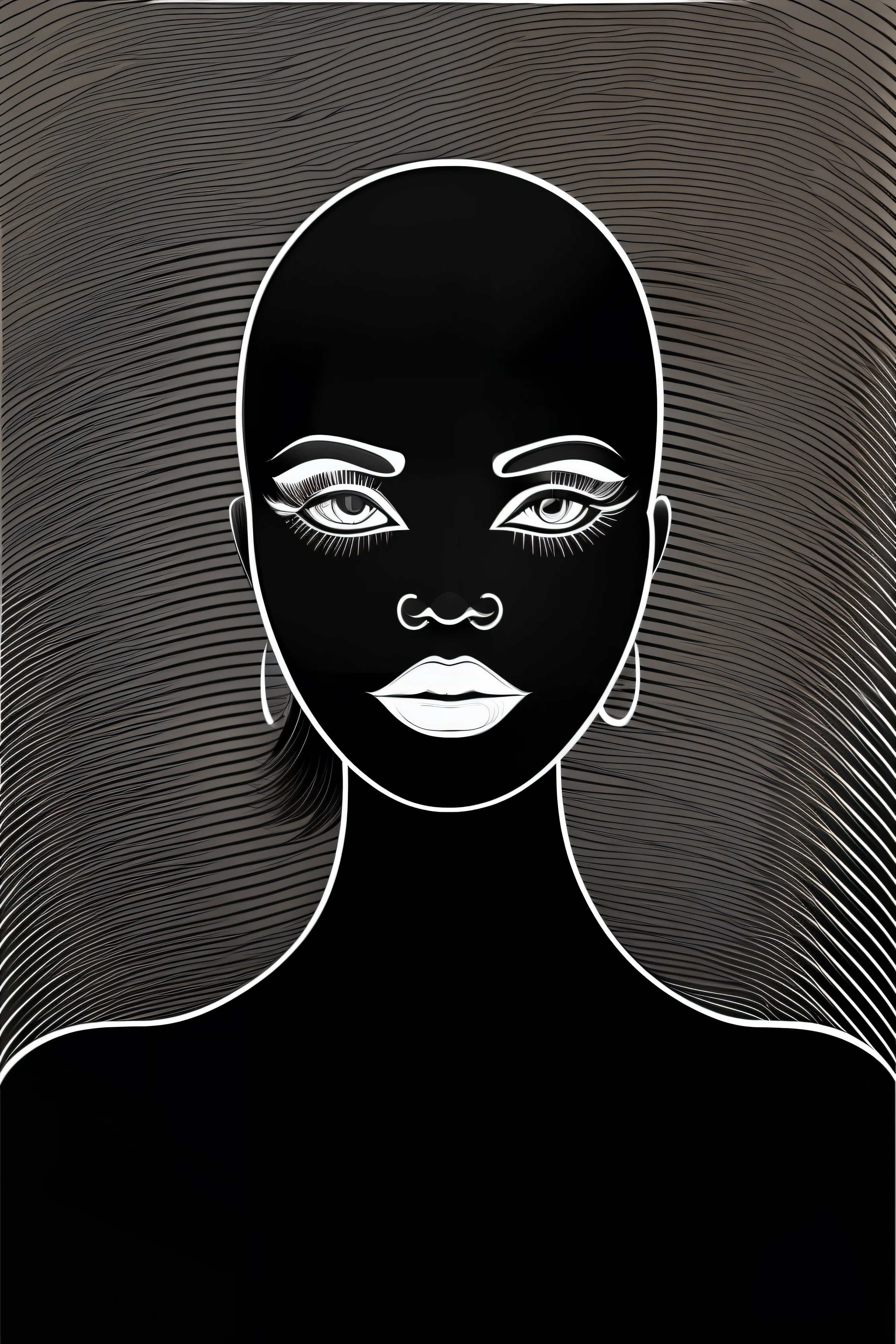 a black and white portait of a beautifull woman, vector line - art style, illustration black outlining, illustration line art style, thick vector line art, line art portrait, exquisite line art, line art illustration, in style of digital illustration, vector line art, outlined art, vector style drawing, bold line art, glowwave girl portrait, thin line art