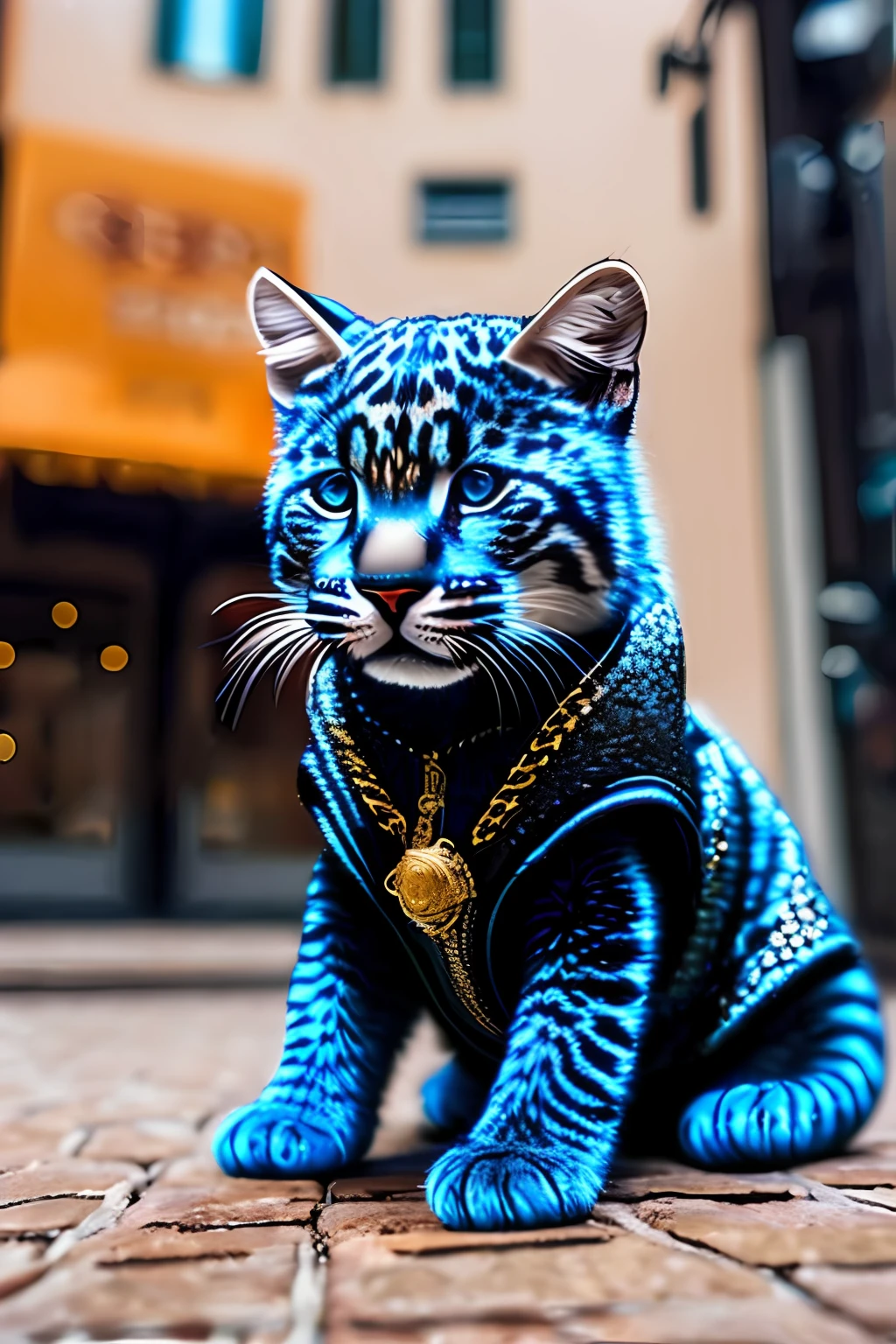 A cute Kawaii tiny hyper realistic baby jaguar, wearing hip hop clothes, city background. wide angle full body, 8k, Cinematography, photorealistic,epic composition Unreal Engine,Cinematic, Color Grading, Portrait Photography,Ultra-Wide Angle, Depth of Field, hyper detailed  _SamDoesArt2_, photorealistic, realistic, photorealistic, best quality, super high resolution, beautiful, masterpiece, best quality, perfect lighting, best quality, super high resolution, photo realistic, super detailed, masterpiece, best quality,