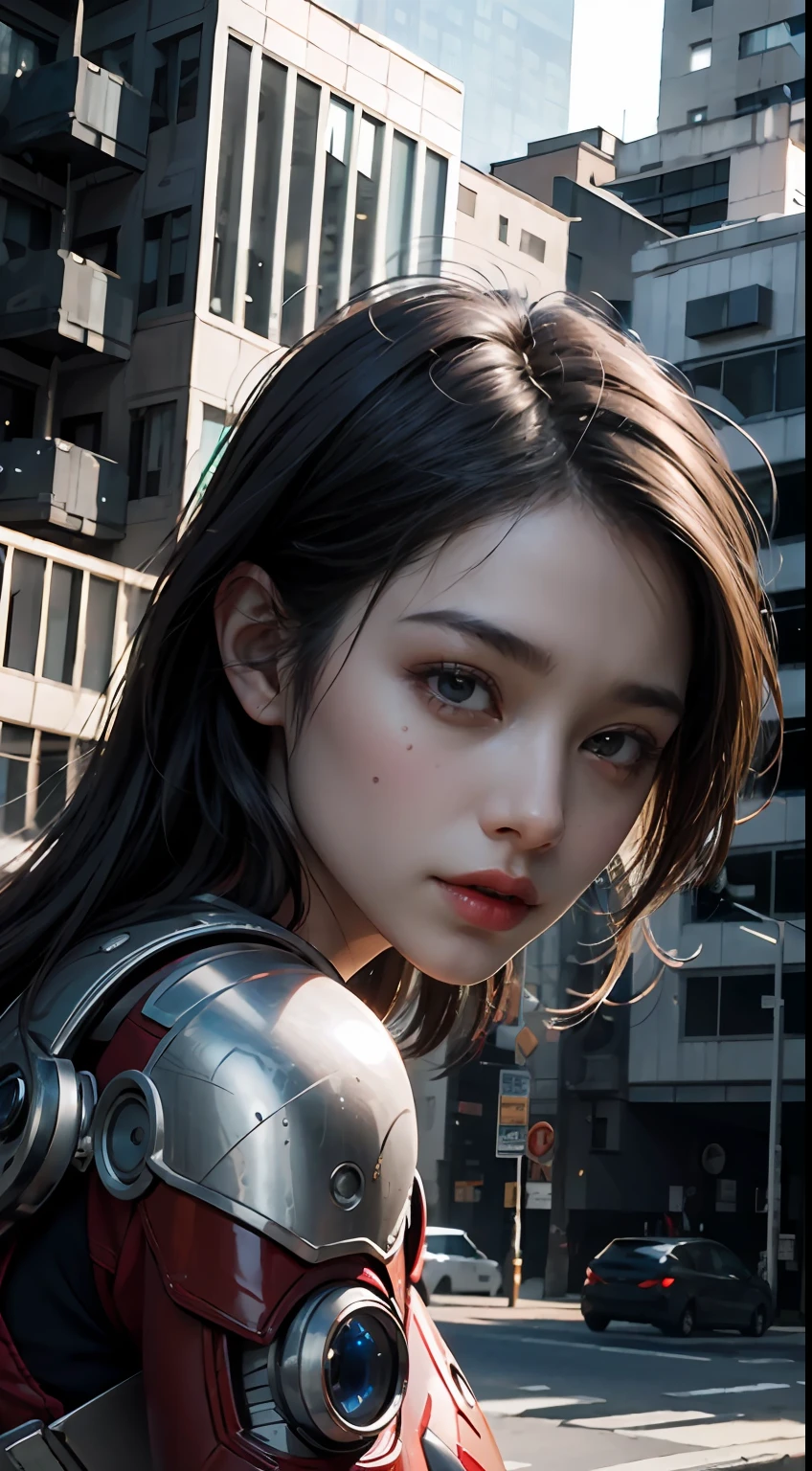 (1girl:1.3), solo,__body-parts__, official art, unity 8k wallpaper, ultra detailed, beautiful and aesthetic, beautiful, masterpiece, best quality, RAW, masterpiece, super fine photo,, best quality, super high Resolution, photorealistic, sunlight, full body portrait, stunningly beautiful,, dynamic pose, delicate face, vibrant eyes, (side view), she is wearing a futuristic Iron Man mech, red and gold, Highly detailed abandoned warehouse background, detailed face, detailed complex busy background, messy, gorgeous, milky, high detailed skin, realistic skin details, visible pores, sharp focus, volumetric fog, 8k uhd, dslr camera, High quality, film grain, fair skin, photorealism, lomography, sprawling metropolis in a futuristic dystopia, view from below, translucent