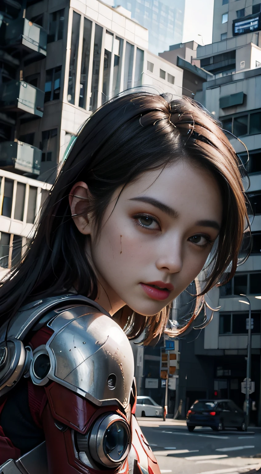 (1girl:1.3), solo,__body-parts__, official art, unity 8k wallpaper, ultra detailed, beautiful and aesthetic, beautiful, masterpiece, best quality, RAW, masterpiece, super fine photo,, best quality, super high Resolution, photorealistic, sunlight, full body portrait, stunningly beautiful,, dynamic pose, delicate face, vibrant eyes, (side view), she is wearing a futuristic Iron Man mech, red and gold, Highly detailed abandoned warehouse background, detailed face, detailed complex busy background, messy, gorgeous, milky, high detailed skin, realistic skin details, visible pores, sharp focus, volumetric fog, 8k uhd, dslr camera, High quality, film grain, fair skin, photorealism, lomography, sprawling metropolis in a futuristic dystopia, view from below, translucent