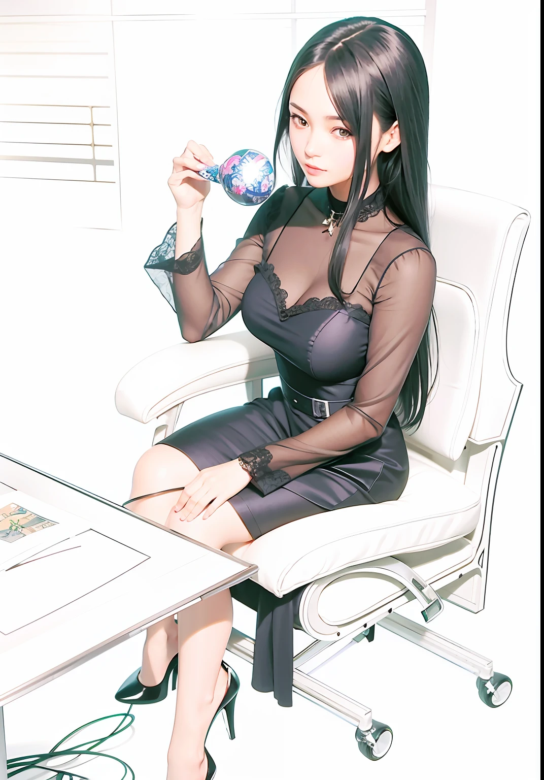 Anime – style woman in black dress with cat toy, very detailed Artgerm, ArtGerm. Anime Illustration, artgerm and rossdraws, Seductive Anime Girl, ArtGerm on ArtStation Pixiv, Detailed Digital Anime Art, ilya kuvshinov and artgerm, Style ArtGerm, range murata and artgerm