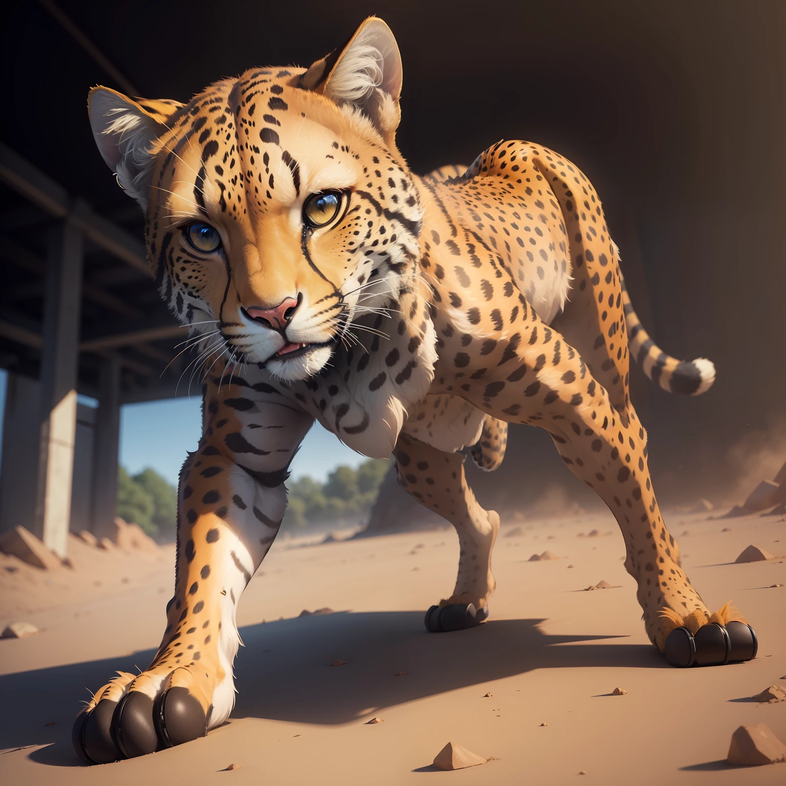 Being a very advanced artificial intelligence create for me a hyper realistic image of a cheetah