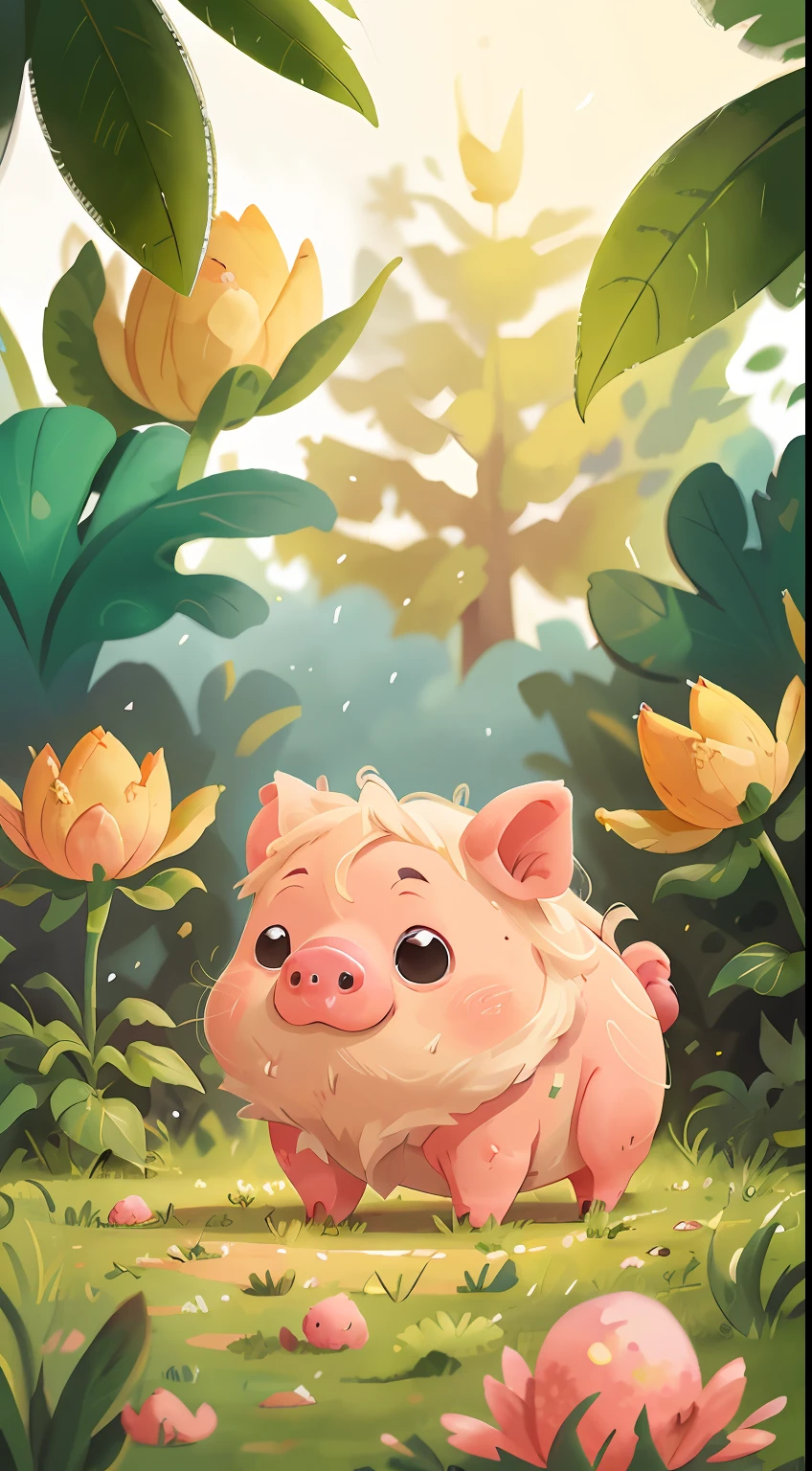 1Pig on the ground, perfect quality, clear focus (clutter - home: 0.8), (masterpiece: 1.2) (realistic: 1.2) (bokeh) (best quality) (detailed skin: 1.3) (complex details) (8K) (sharp focus), clean background, white background, long view composition, 85MM SHOT