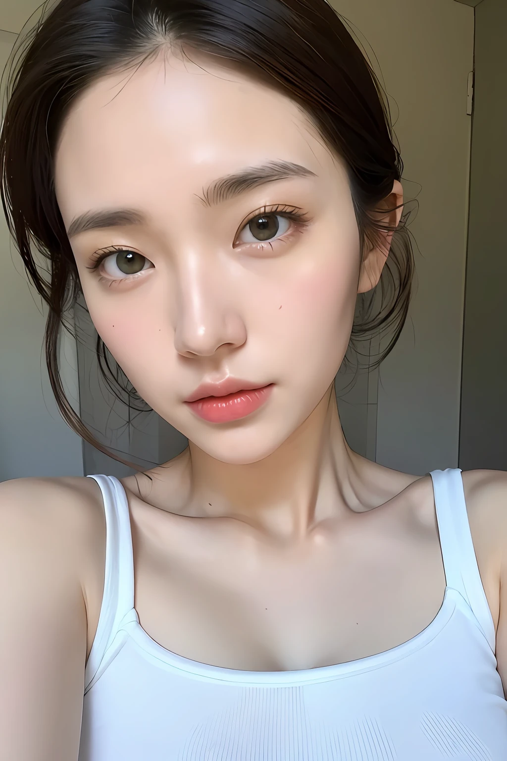 (extra detailed body、extra detailed face、best qualtiy:1.2)、femele、looking at the viewers、(white tank tops)、(mont:1.4)