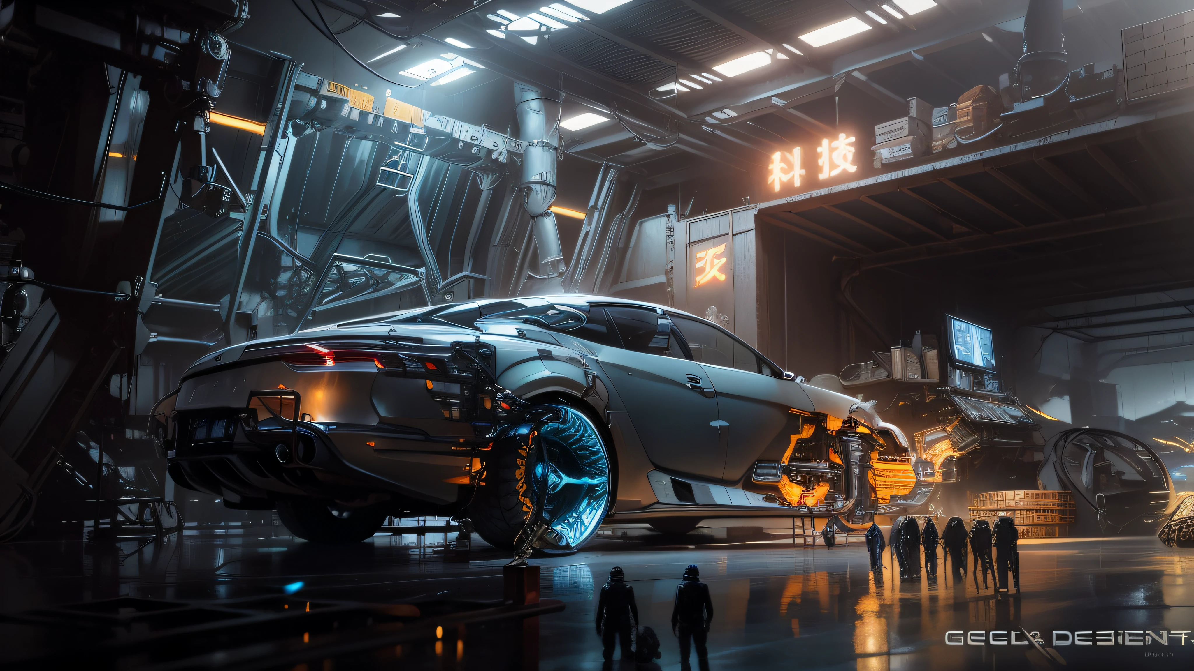 Future Technology Automotive Metal Industrial Background Cold Light