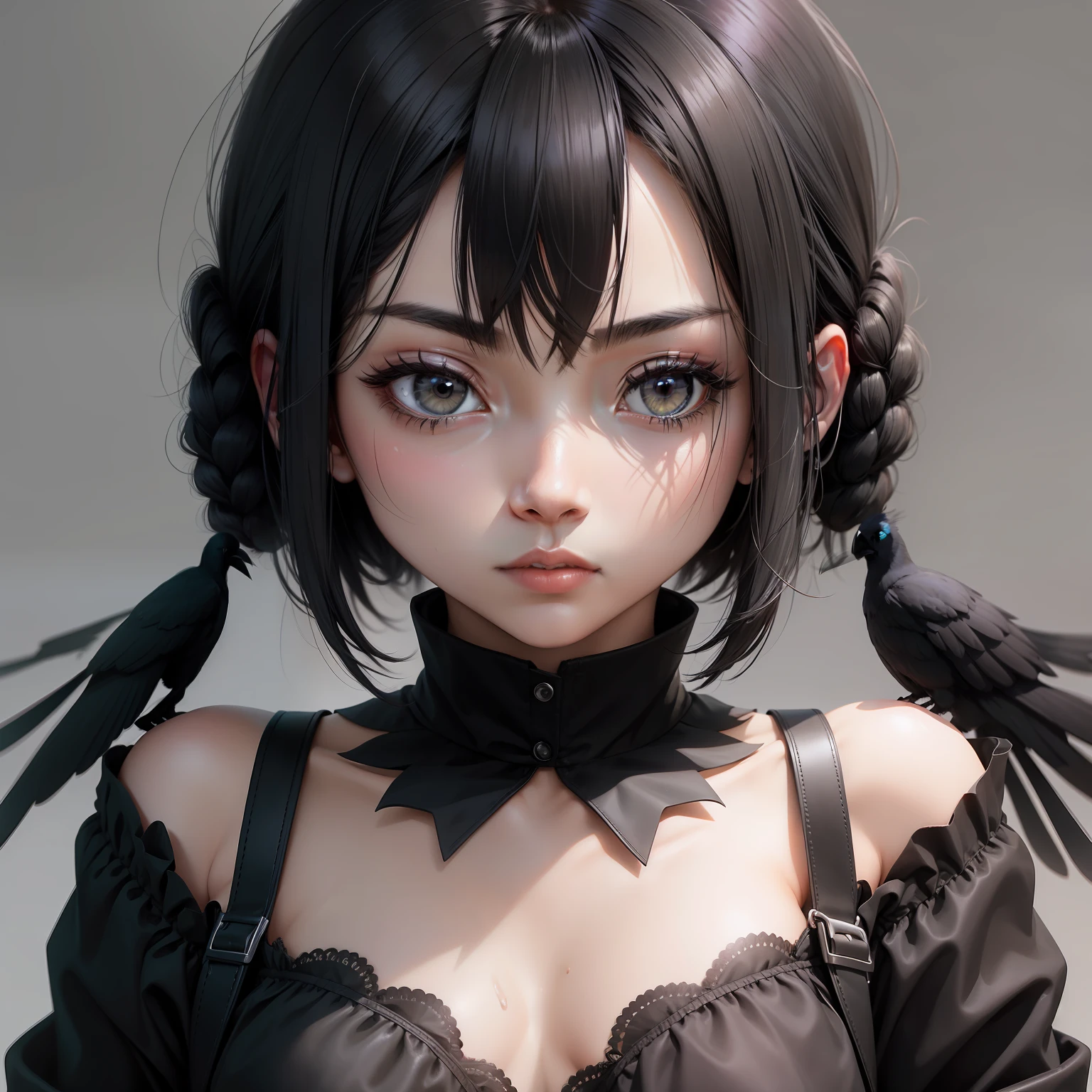 crows、A black、Whole body black、