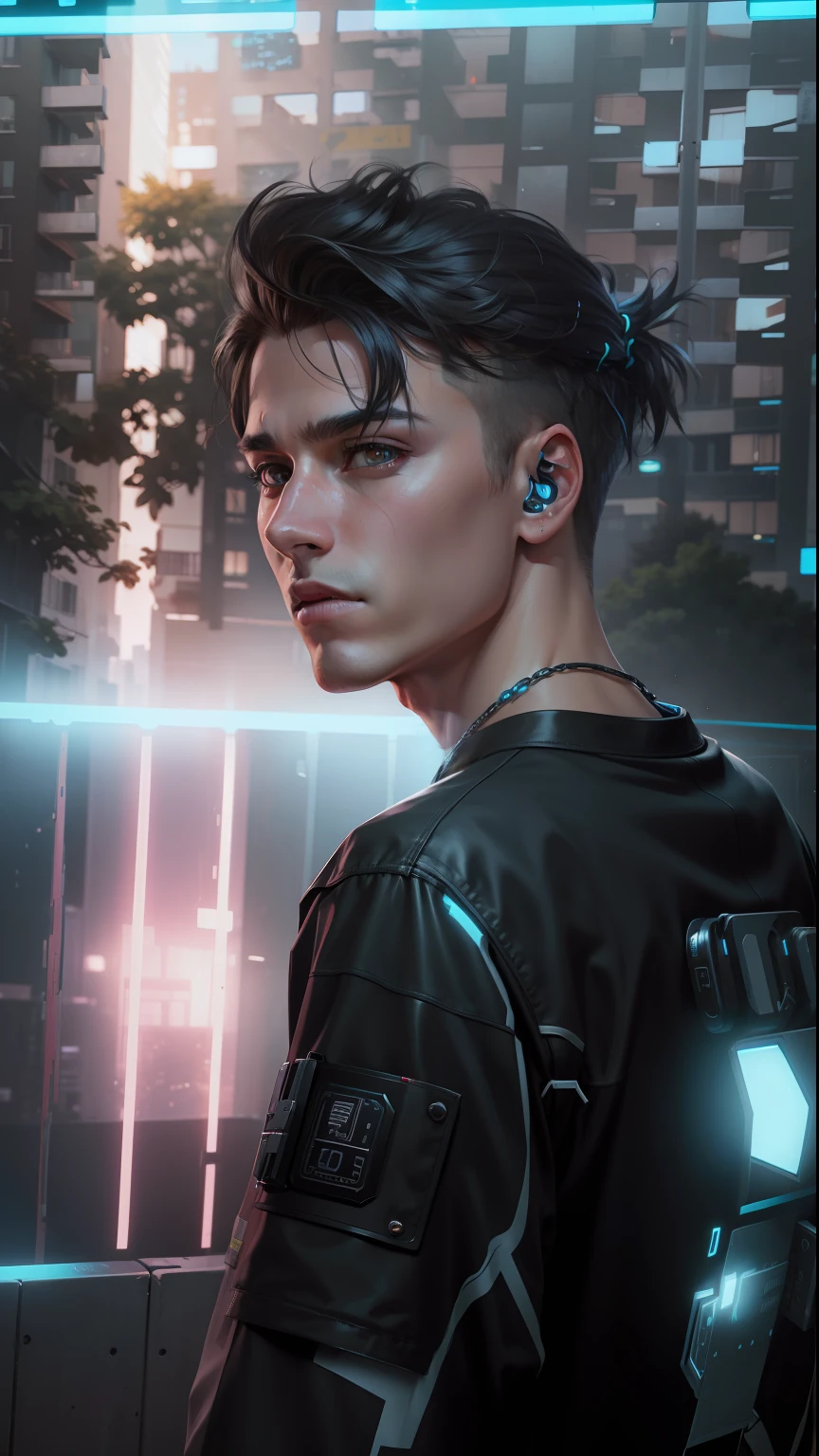 Change background cyberpunk handsame boy realistic fac 8k ultra realistic