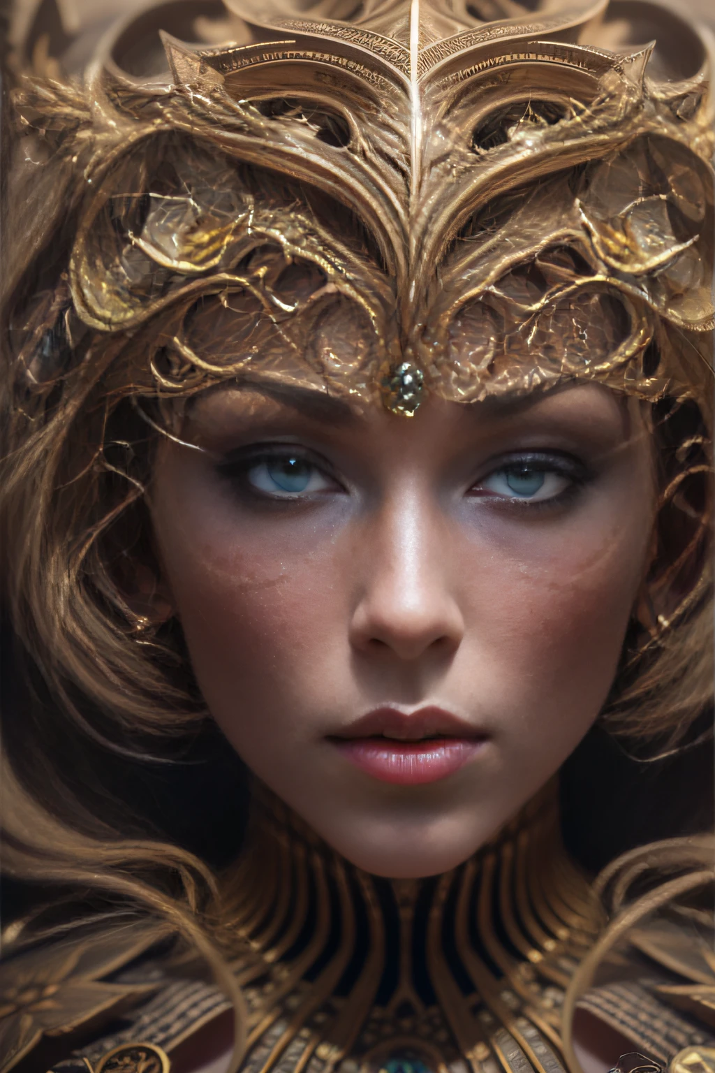 Waist high Portrait of an exotic beautiful caucasian woman wearing trendy clothing at a beach, perfect detailed face, detailed symmetric hazel eyes with circular iris, realistic, stunning realistic photograph, 3d render, octane render, intricately detailed, cinematic, trending on artstation, Isometric, Centered hipereallistic cover photo, awesome full color, hand drawn, dark, gritty, mucha, klimt, erte 12k, high definition, cinematic, neoprene, behance contest winner, portrait featured on unsplash, stylized digital art, smooth, ultra high definition, 8k, unreal engine 5, ultra sharp focus, intricate artwork masterpiece, ominous, epic, TanvirTamim, trending on artstation, by artgerm, h. r. giger and beksinski, highly detailed, vibrant