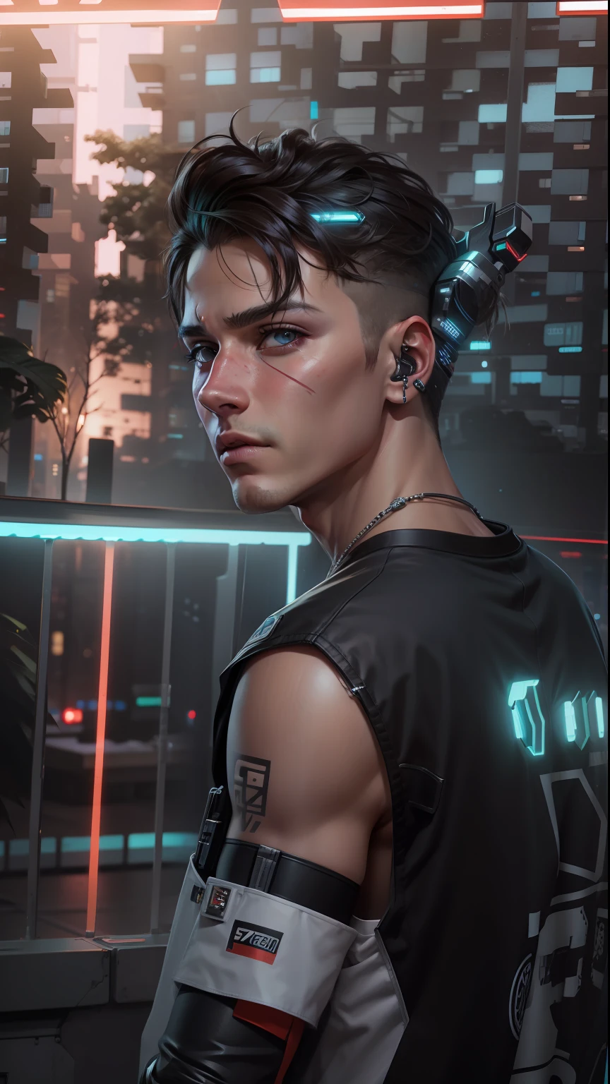 cyberpunk handsame boy realistic fac 8k ultra realistic