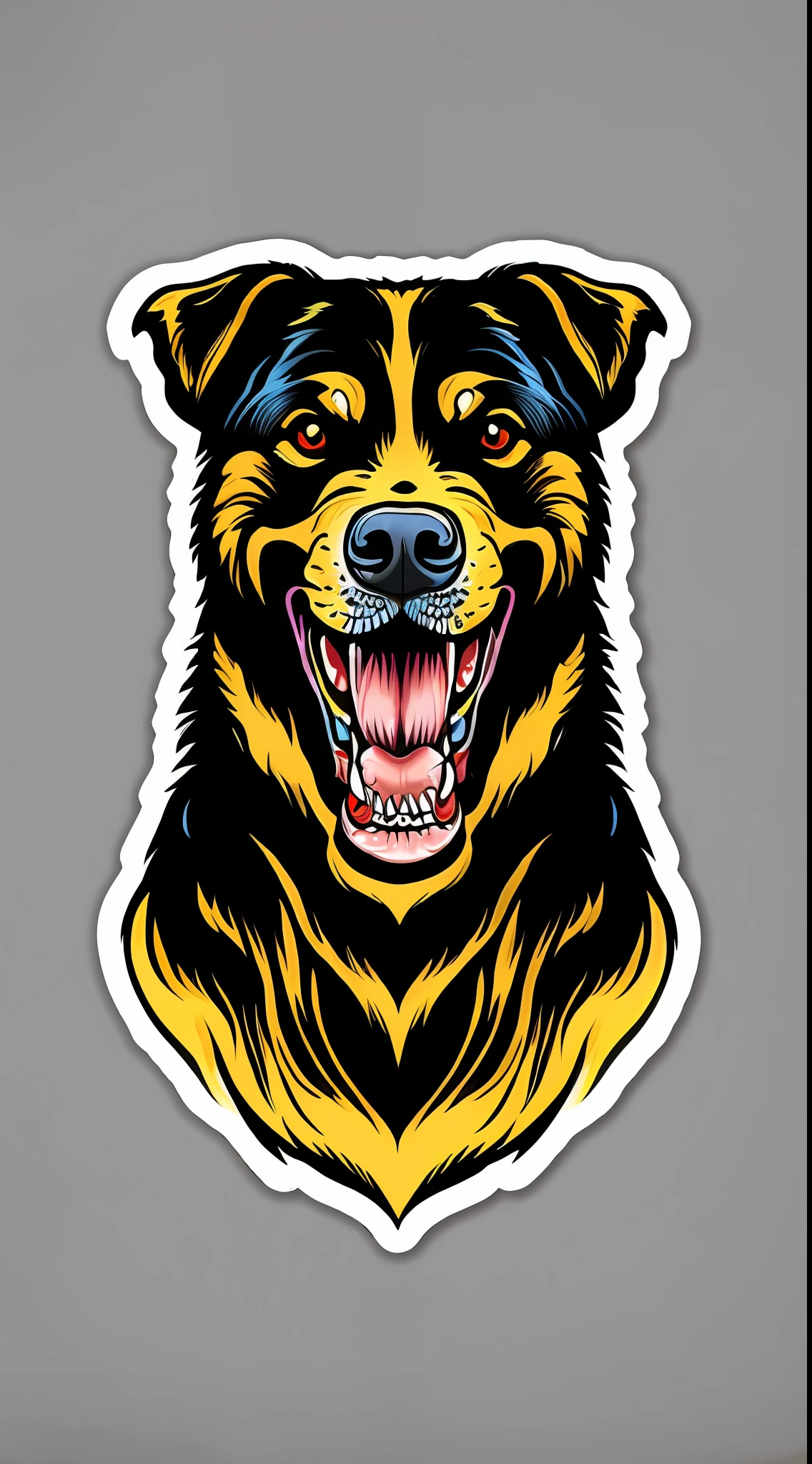 Perro de raza Rottweiler, colorido, estilo vintage, (Tee-Shirt Design), Realistic volumetric light of the masterpiece