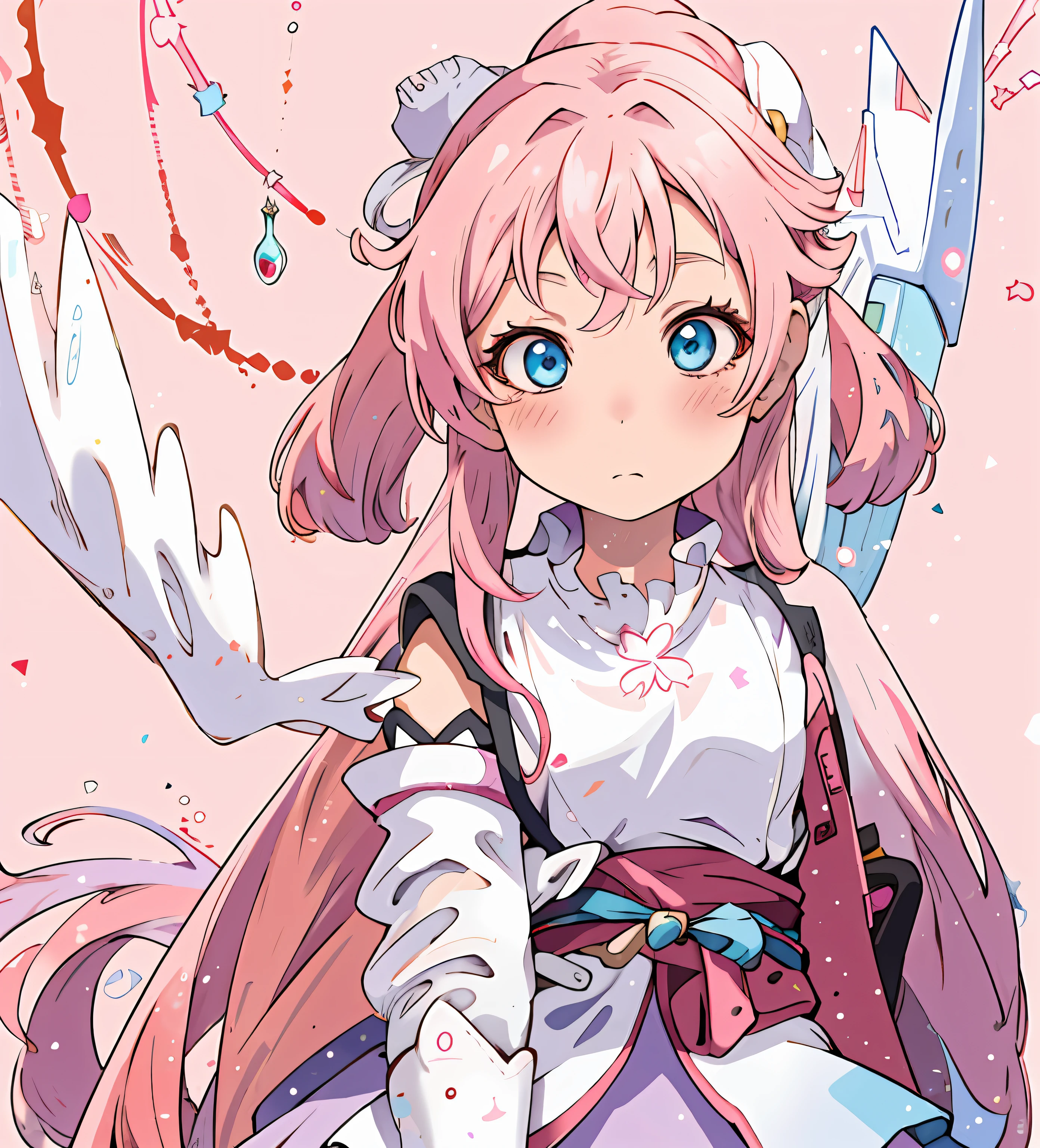 anime girl with long pink hair and a white dress, portrait of magical girl, zerochan art, cute anime waifu in a nice dress, Splash art anime Loli, Anime goddess, Best anime 4k konachan wallpaper, Pisif, Sakura Kinomoto, Digital art on Pisif , pink twintail hair and cyan eyes, Pisif Contest Champion