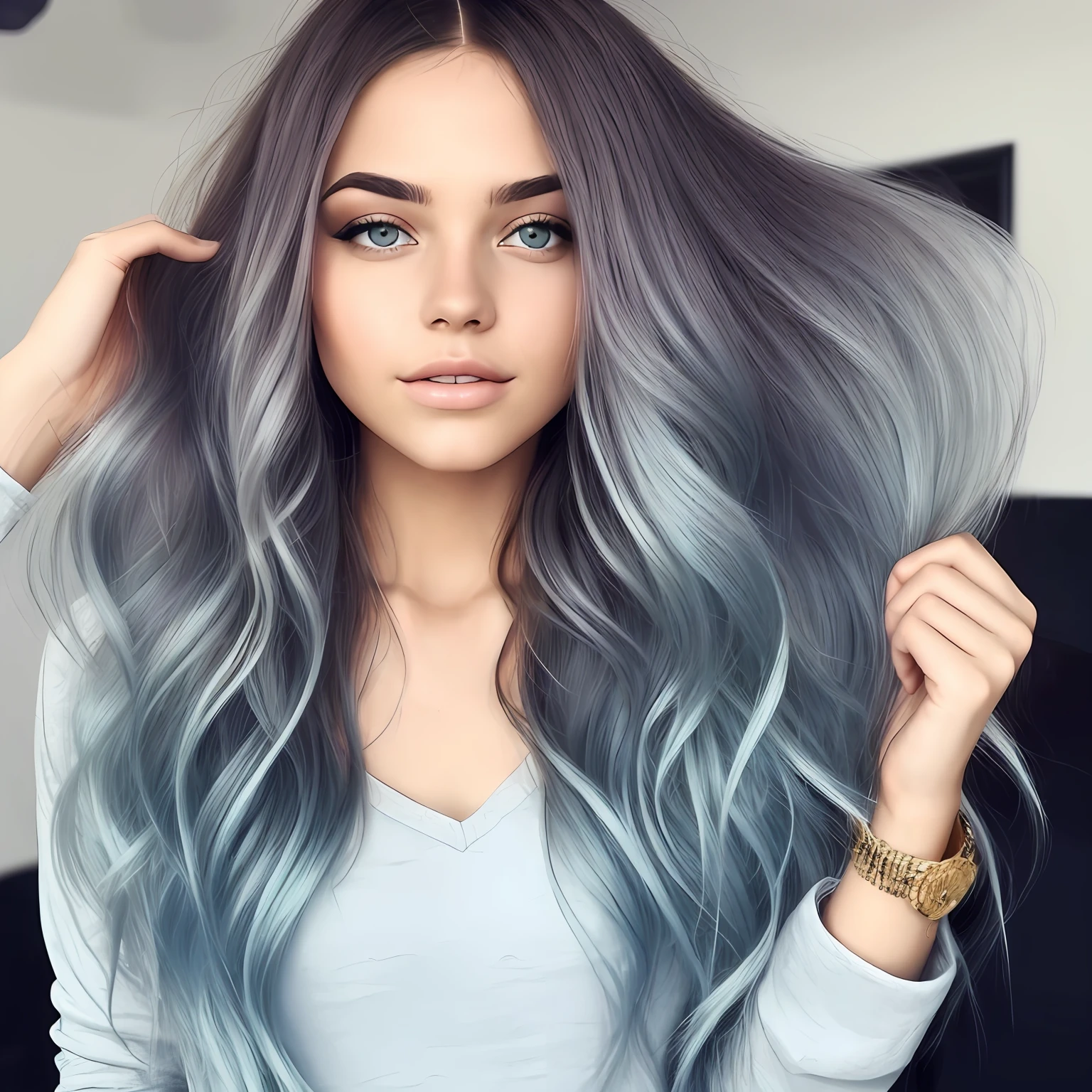 whaite hair,Beautuful Women,nakeness