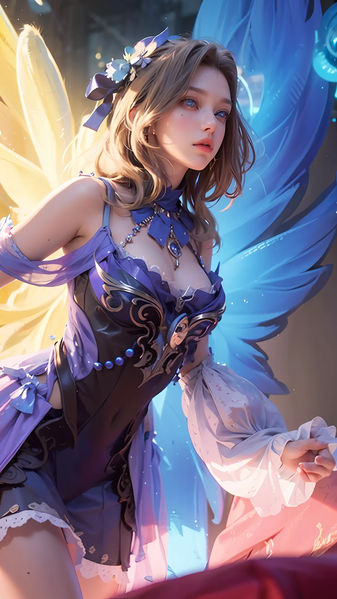 Best quality, masterpiece, ultra high res, eyes blue,eyes high ultra(photorealistic:1.4), raw photo, 1girl, off shoulder, no dres full body