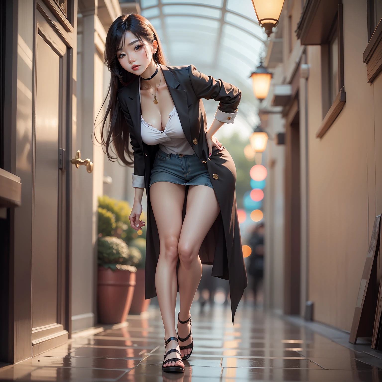 Korean Style Makeup Beautiful Legs Beautiful Woman Beautiful Skin Moderate Breast OL