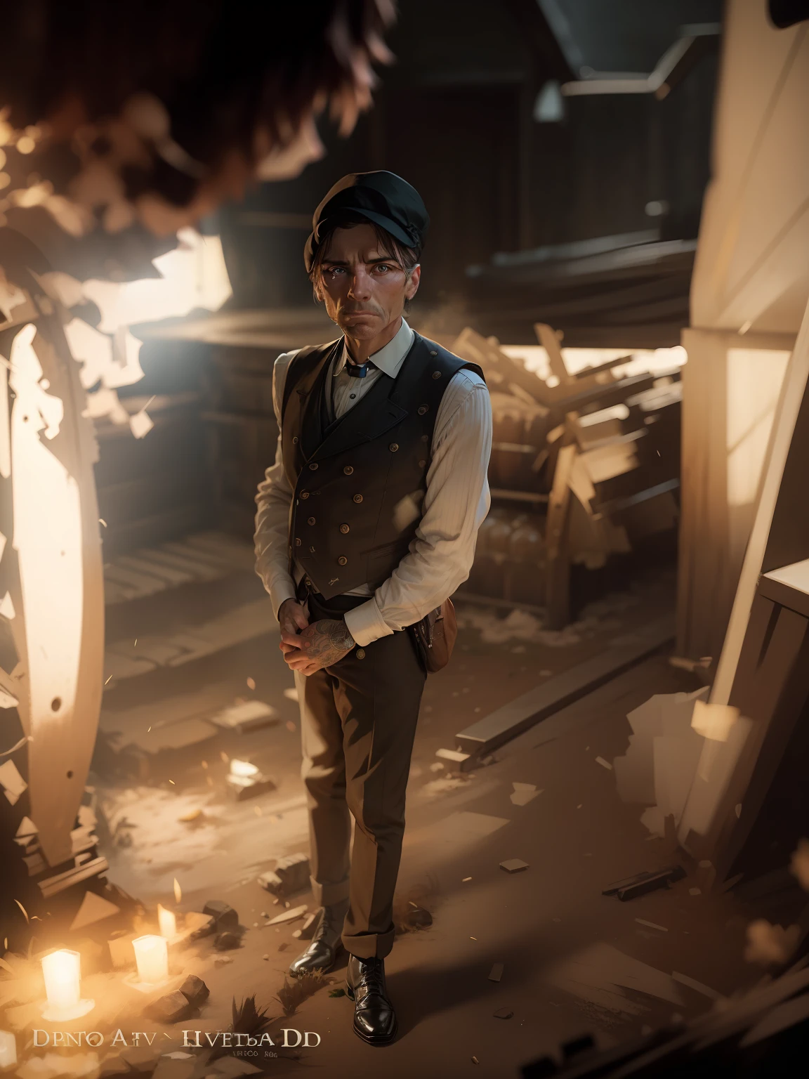 Peaky Blinders Realistic face into this photo in ultra HD with innovative background