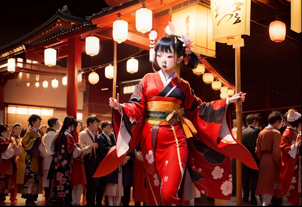japanese kimono、dance、Many people、