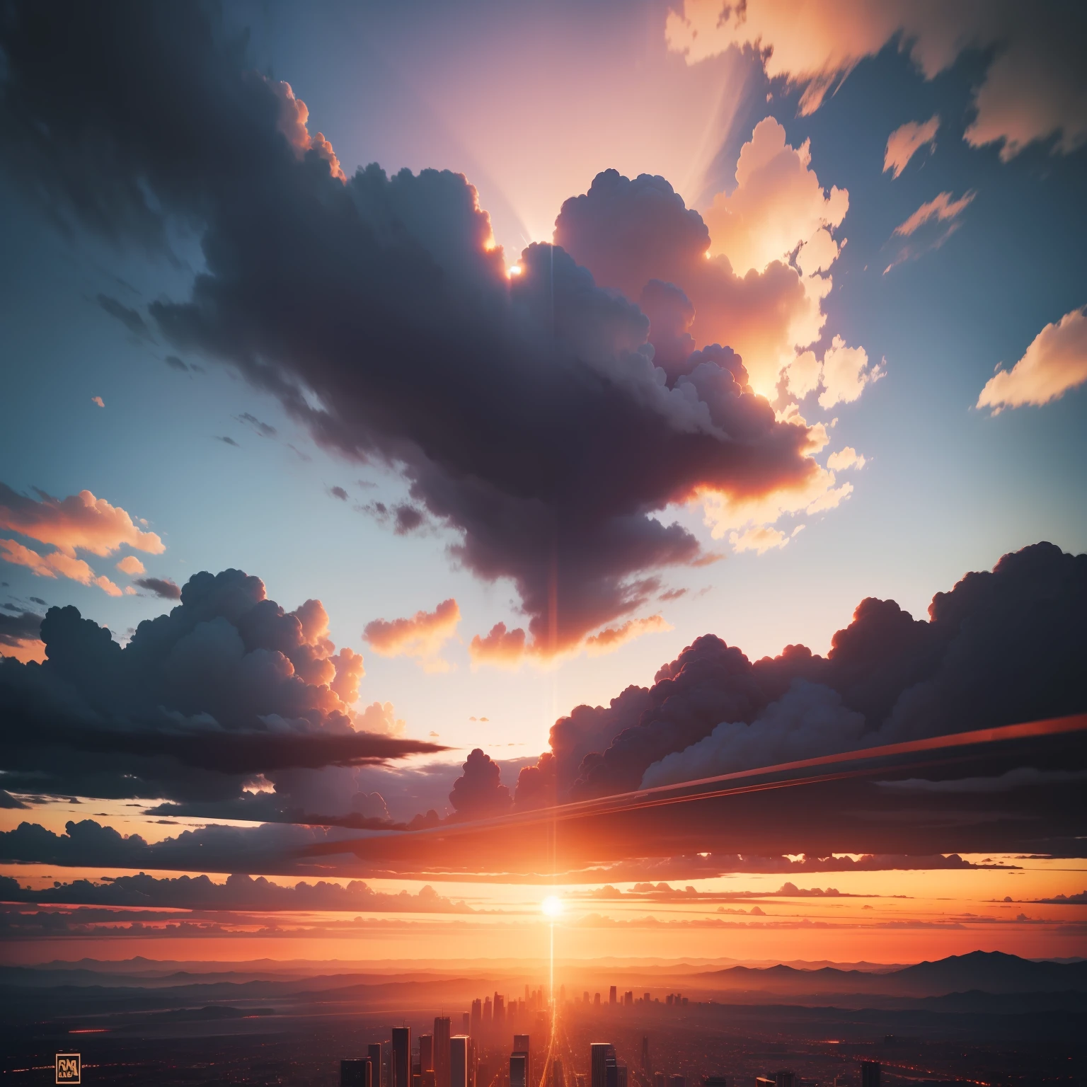hightquality, Best Quality, Cool, in 8K,Evening glow, Background only, Sunset clouds