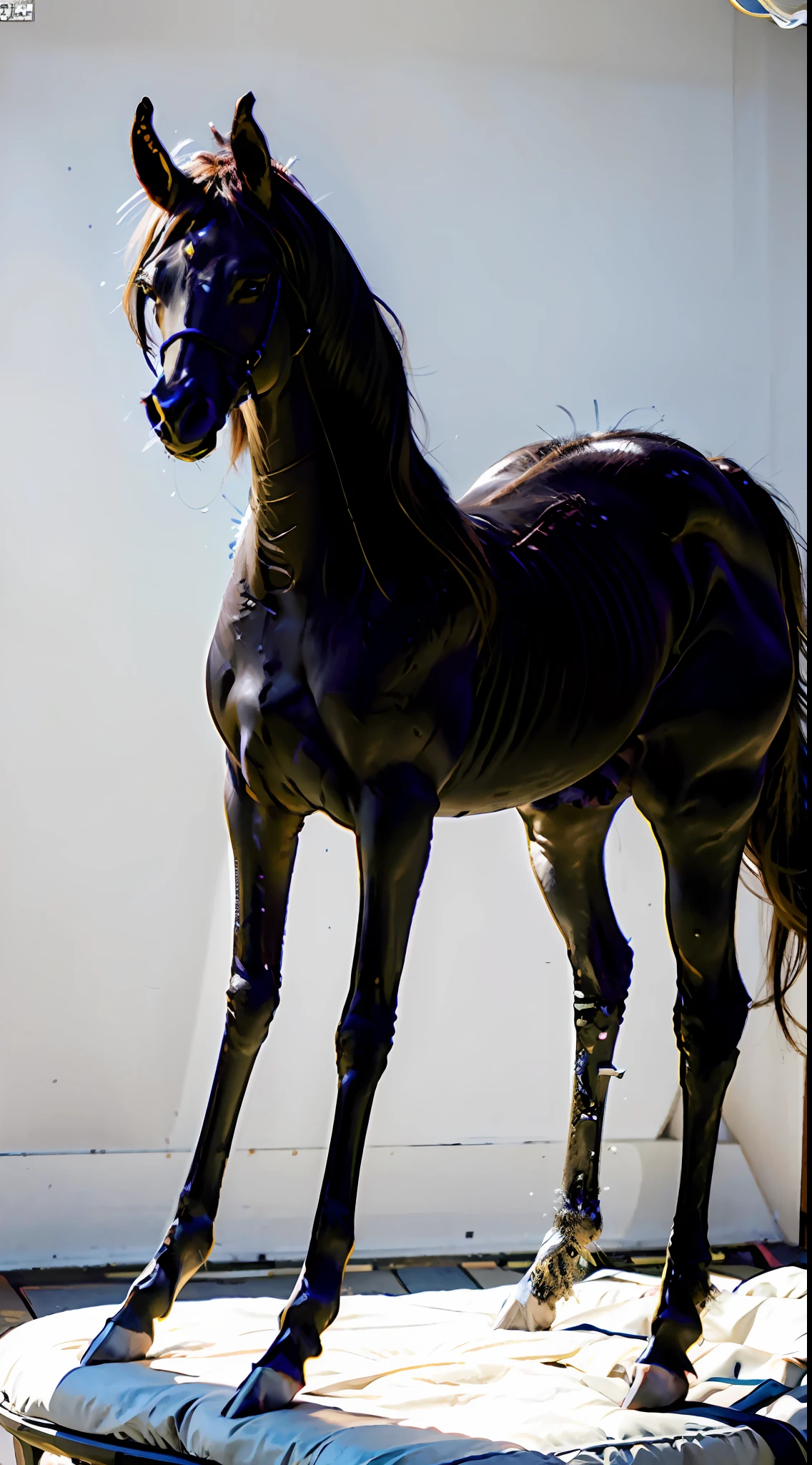 A female centaur,She is famous in the multiverse,She is both a female centaur, half human, half horse, half horse,It is also a heroic move,Her image incorporates the female body of the horse's head, neck and shoulders,Transforms into a beautiful female human upper body,Female, half-centaur, half-human, half-horse, half-human,and female half-horses performing feminization with chimeras with beauties,It's like a chimera of a female human and a female bodyized half-horse,This chimerization is based on powerful futuristic technology。The ultra-wide-angle lens captures the beautiful and ethereal image of her light wings on the ionosphere and making jumps。Her front half is a tall, sexy body with obvious feminine characteristics,Has K cup teardrop-shaped giant tit chest,Small man-waisted butterflies span long legs,The half-horse of the back half of the body is embedded in the front half of the body at the hip position,The horse-shaped half-horse torso form of the back half of the body is completely female and humanized,A sexy bent dog style shaped chest cavity embedded from the upper end of the sternum is embedded in the hips,Then there are the waist and abdomen of sexy beauties and straight hips,Her entire body has been completely feminized,Includes the half-horse part of the hind body,Mechanize the anti-joints and feet in the shape of the hind leg horse's knee and personify these parts,Make the legs graceful and slender,She has four slender legs like a supermodel,Under the legs are the feet of humans wearing skyscraper heels,Use Midjourney's advanced stroke tools and color palettes, as well as texture packs, model packs, and texture tools,Concentration,Femaleize all parts of her original equine physiologic appearance,And give these parts an ergonomic appearance,Fine treatment of details in the structure of the back body, chest, abdominal cavity and hip legs,Tighten the contours of the chest and abdomen of the transverse posterior body,Tighten lines,Add feminine mechanical