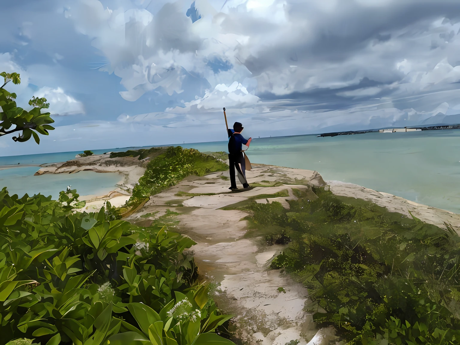 Itoman Man、There is a man flying a kite on the beach, okinawa japan, victorious pose, On the island, Pointing to the Heavens, Stand on a rock, Standing on a cliff, iphone capture, Posing!!, Stand on a rock, Girl dancing on the cliff, photoshot, near a jetty, Island in the background, standing beside the ocean