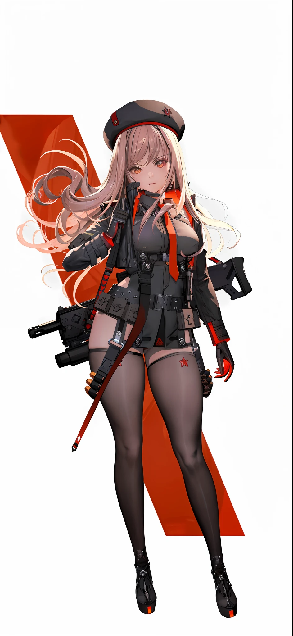 anime girl with gun and uniform posing for a picture, fine details. girls frontline, from girls frontline, girls frontline style, m4 sopmod ii girls frontline, girls frontline cg, girls frontline, cushart krenz key art feminine, mechanized soldier girl, girls frontline universe, cushart kenz, female action anime girl, soldier girl, guweiz