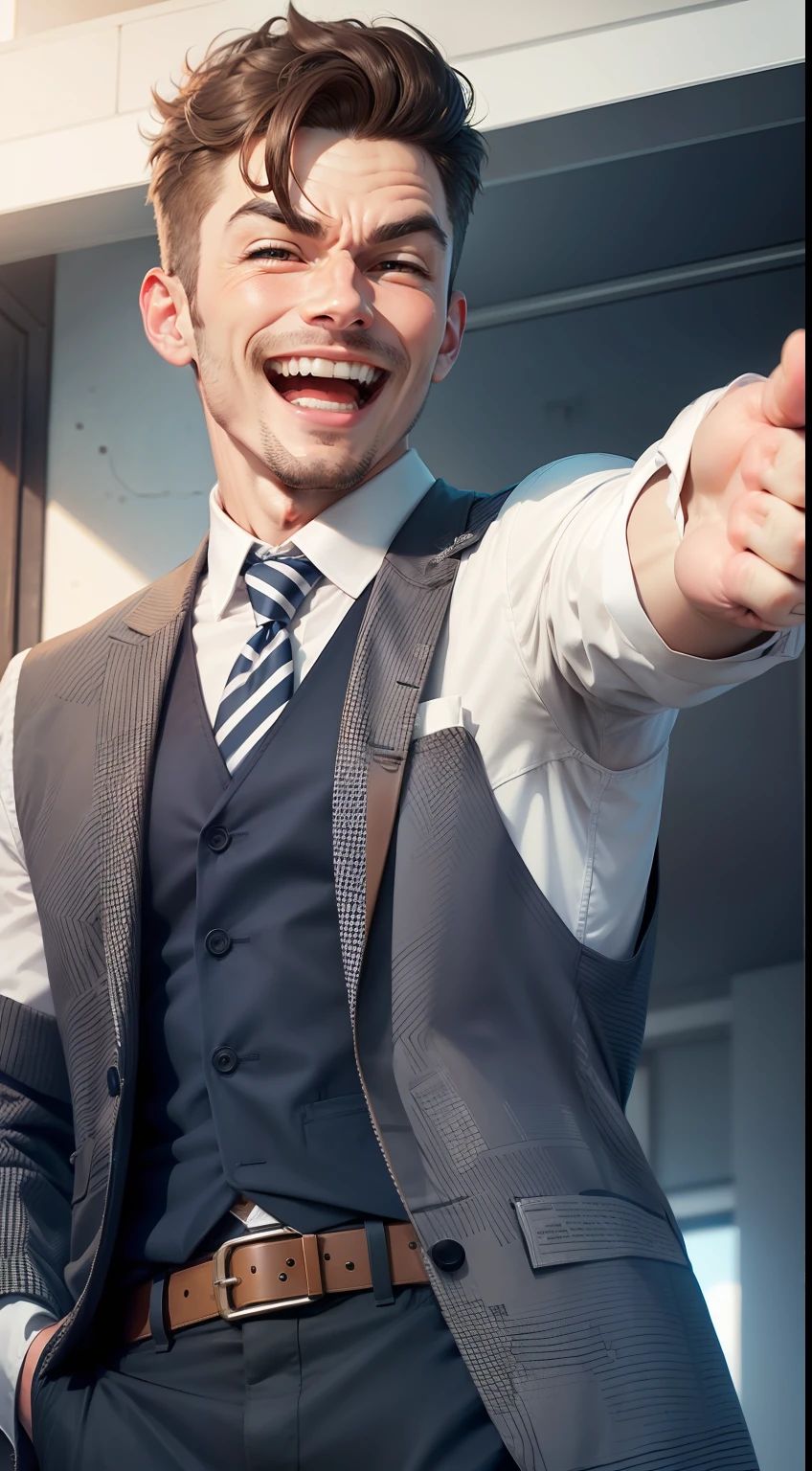 Man pointing you, laugh,