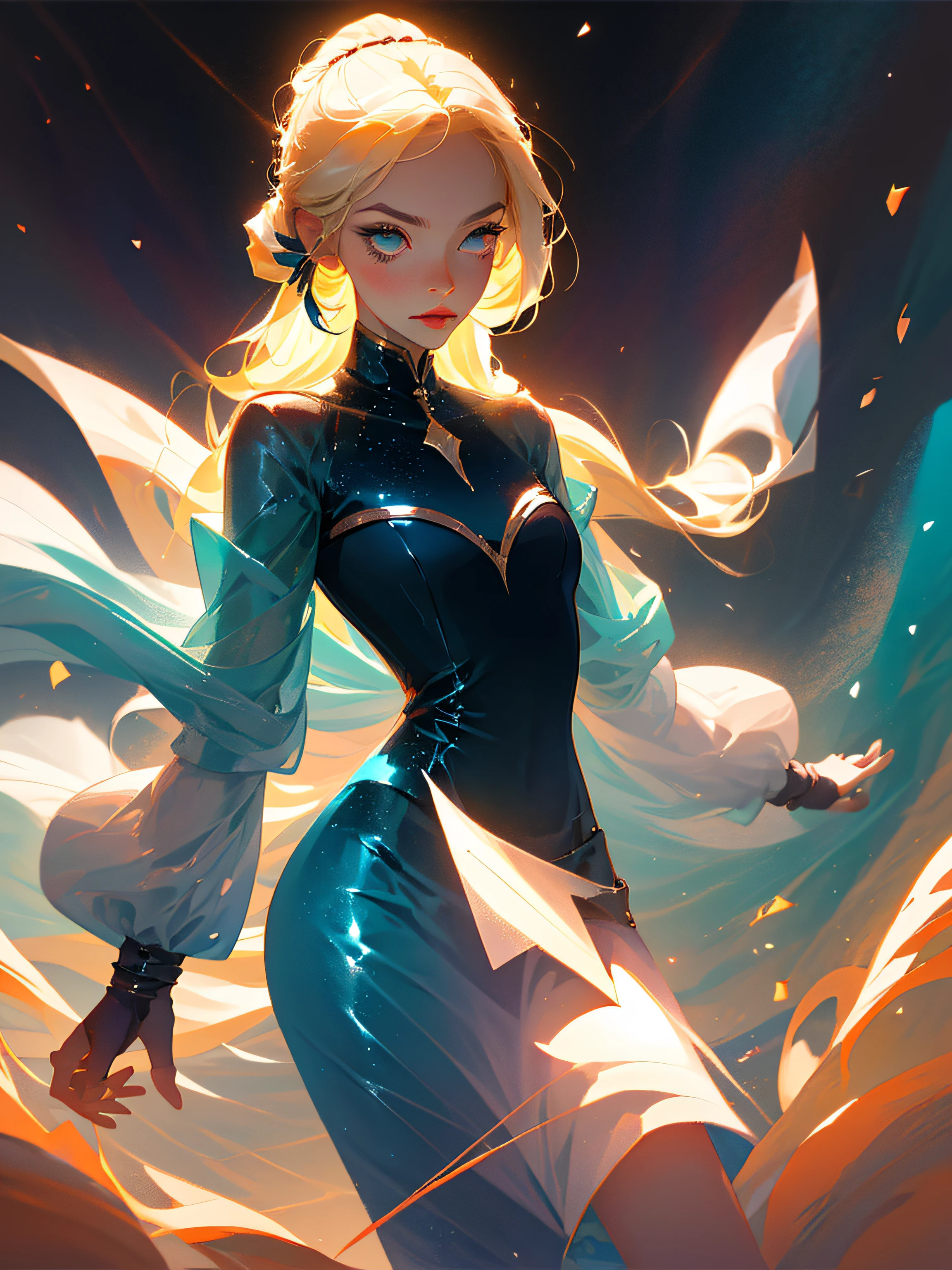 (best qualtiy,tmasterpiece),1girl,lewd poses,Particle,ventania,florals,The upper part of the body,simplebackground,looking at viewert,The blonde,milky ways,