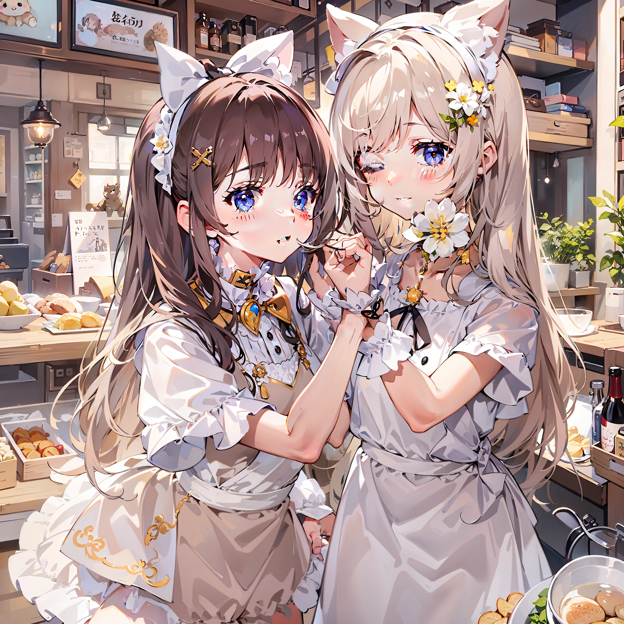 Cute s top-quality masterpiece Normal five fingers Lustrous hair maid café clerk