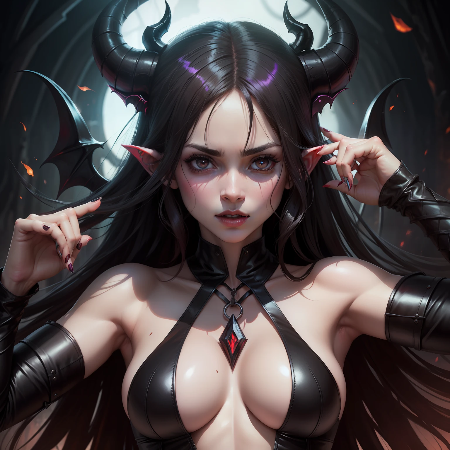 succubus nua ultra realista sensual maligno mal inferno escuro horns
