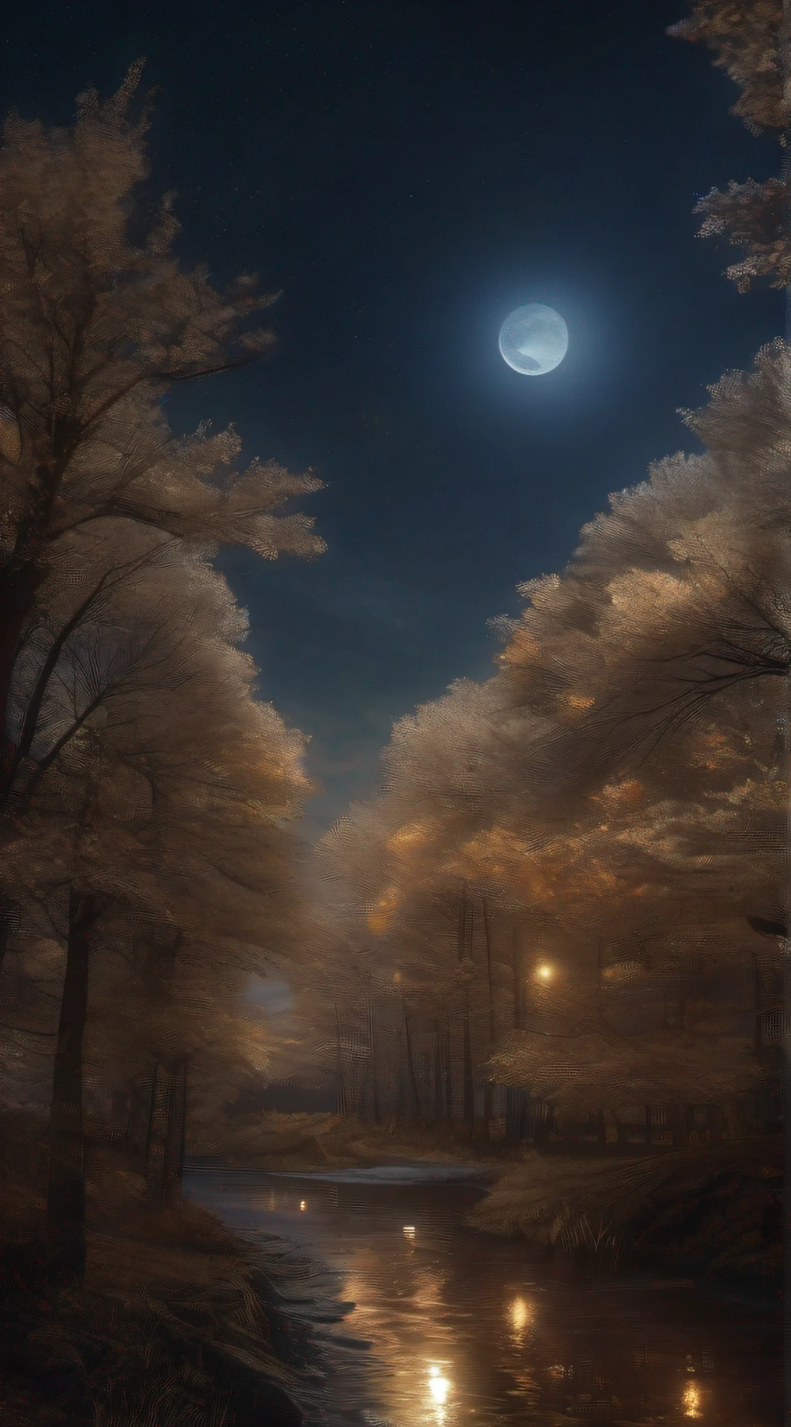 ((masterpiece)), ((best quality)), 8k, high detailed, ultra-detailed, The moon, shining in the night sky, surrounded by stars.