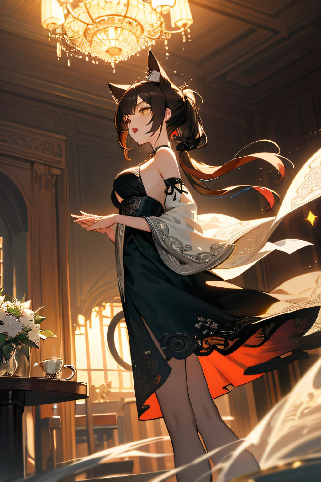 MKSKS style,(very highly detailed background:1.0),(highly detailed back ground:1.0),Final Fantasy VII Remake,(red eyes),1girll,exposed bare shoulders,Aqua dress,black color hair,Green dress,sleevelessdress,sun skirt,casa,long whitr hair,the night,nigh sky,open open mouth,Outdoor activities,pony tails,sitted,Skysky,无袖,sleevelessdress,As estrelas(Skysky),starrysky,towns,Aging down,little breast,((White frills)), (white dresses),offcial art,Unity 8k壁纸,ultra - detailed,aestheticly pleasing,big breasts beautiful,tmasterpiece,best qualtiy, darkly, atmospurate, mistic, romanticism lain, spine-chilling, Literary, Artistically, Fashionab, victorian age, decor, iintricate, ironwork, Lace, Contemplative, emotive depth, supranatural, 1girll,独奏, coll,Bust composition,Transparent packaging,see-through transparent clothes,Pink cute,Pink tender,Proud and holy,divino,big breasts exposed cleavage,Leaky shoulders,water leakage,Milk fat buttocks,huge tit,Double breasts,Reallightandshadow,cinematric light,SENSE OF CINEMA,Light effect,Holy,Best quality at best,Very detailed masterpiece,finely detailled,Very detailed wallpaper,A high resolution,(Very detailed CG unity 8K wallpaper),(illustratio:1.3) 1girll, Animal ear, long whitr hair, brunette color hair, Cat ears, 独奏, Yellow eyes, nedium breasts, coda, a cat tail, Spider lily, arma, japanses clothes, florals, Very long hair, Separate the sleeves,big cleavage breasts, The sword, komono, looking at viewert, From the side Side, Wide sleeves, Estampados florales, standing on your feet, Cat girl ((Masterpiece,Ultra-detailed, Intricate details, Best quality,illustration)),1 all-white female,Very sexy,Dancing girls, Solo, Brown hair, White dress, glass, restaurant, Night, indoor, Luxurious, elegant, Sophisticated, ellegance, Fashionab, gracefulness, Attractive, Alluring, Gorgeous, Stunning, Attractive cleavage, Lovely, Charming, pretty, Beautiful detailed face, Beautiful detailed eyes, soft expression, full pouty lips, Slim figure, Curvy, Hourglass figure, Moderate Bust, Slender arms, graceful hands, delicate finger, Slim wrists, Elegant neck, Bare shoulders, Smooth skin, Slender waist, floating dress, Intricate lace patterns, Translucent fabric, High slit, Long hem, Elegant heels, intricatedesign, White color scheme, Subtle shadows, Dim lighting, Warm color tones, Wooden furniture, comfortable seating, Glossy table, Crystal glassware, Condensation on glass, Wine, drink, beverage, Refreshing, fragrant, Sparkling, Crisp, Effervescent, Mouthwatering, Refreshing atmosphere, relaxing, Peaceful, tranquil, serene, soothing, comfortable atmosphere, Exquisite background music, Live jazz performance, Subtle sound, Soft murmur, Ambient noise, Artistic composition, Visually striking, Harmonious color scheme, Balanced composition, Professional execution