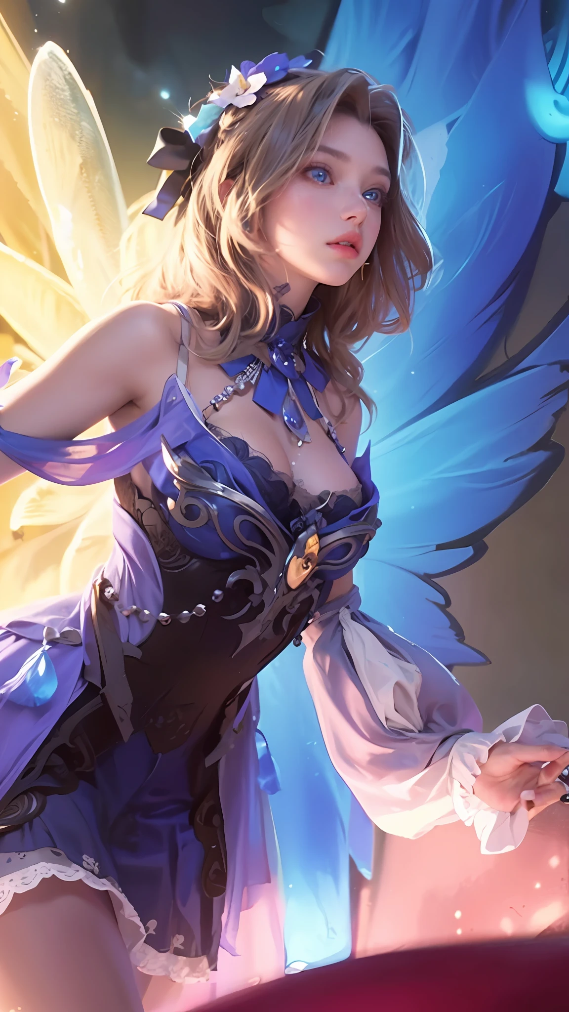 Best quality, masterpiece, ultra high res, eyes blue, (photorealistic:1.4), raw photo, 1girl, off shoulder