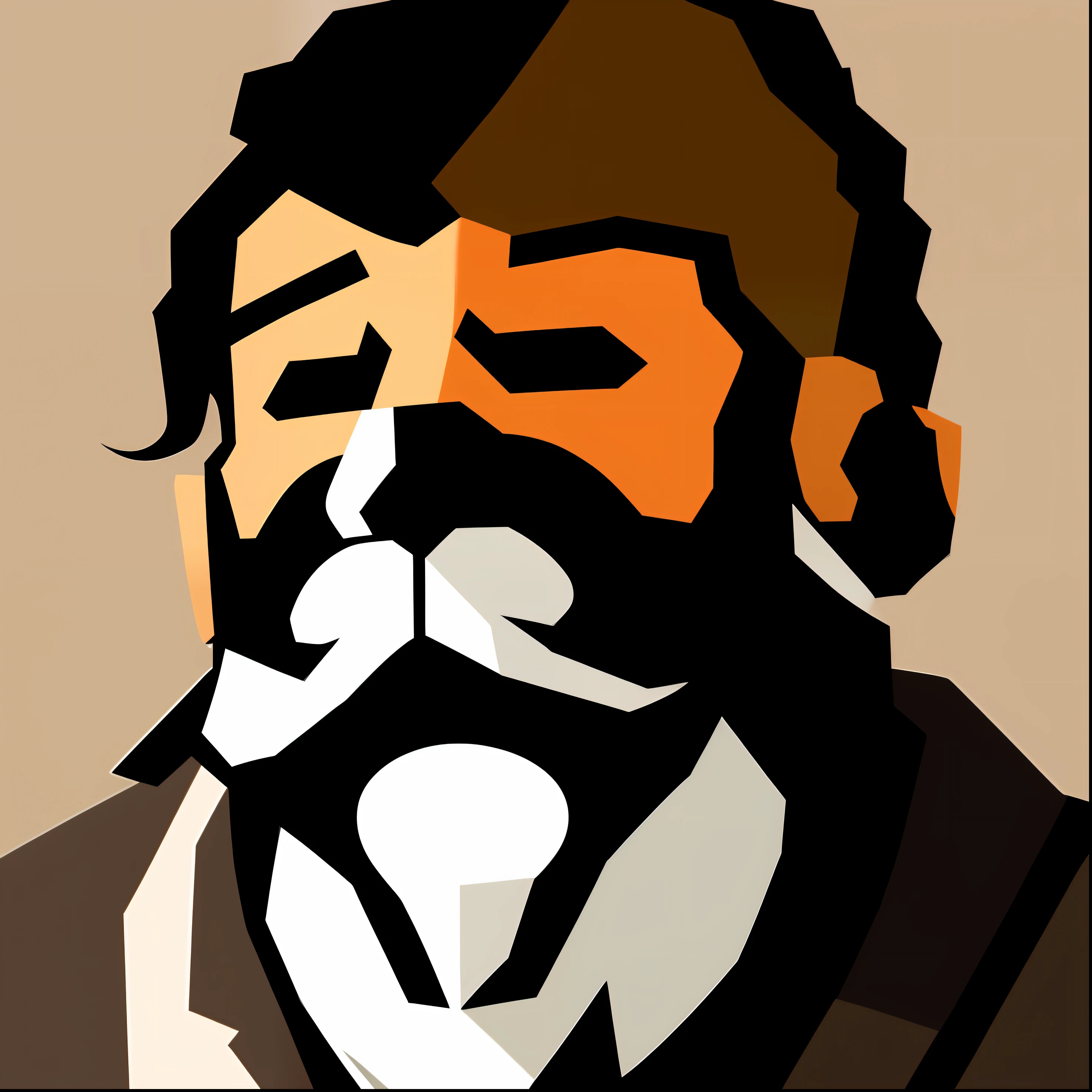 There is a man with a beard and a beard brush, drawn in microsoft paint, unknown artstyle, Gordon Freeman, in style of apex legends, cartoonish and simplistic, 《overwatch》Baptiste, spec - ops head, portrait of apex legends, Some beards, cel-shaded!!!, TF2, TF 2, clean cel shaded, Black beard, MSPAINT