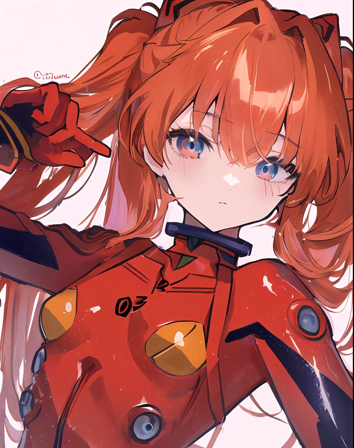 top-quality、​masterpiece、ultra-definition、8k、extremely detailed、 The drawing is the highest quality Japan anime style Create a 4DCG masterpiece、full bodyesbian、１a person、girl with、Hair color is dark orange、Wearing a red wetsuit、Injured、Hairstyle is Twintails、Asuka from Evangelion、Wearing an eye patch、The moon is in the background、natta