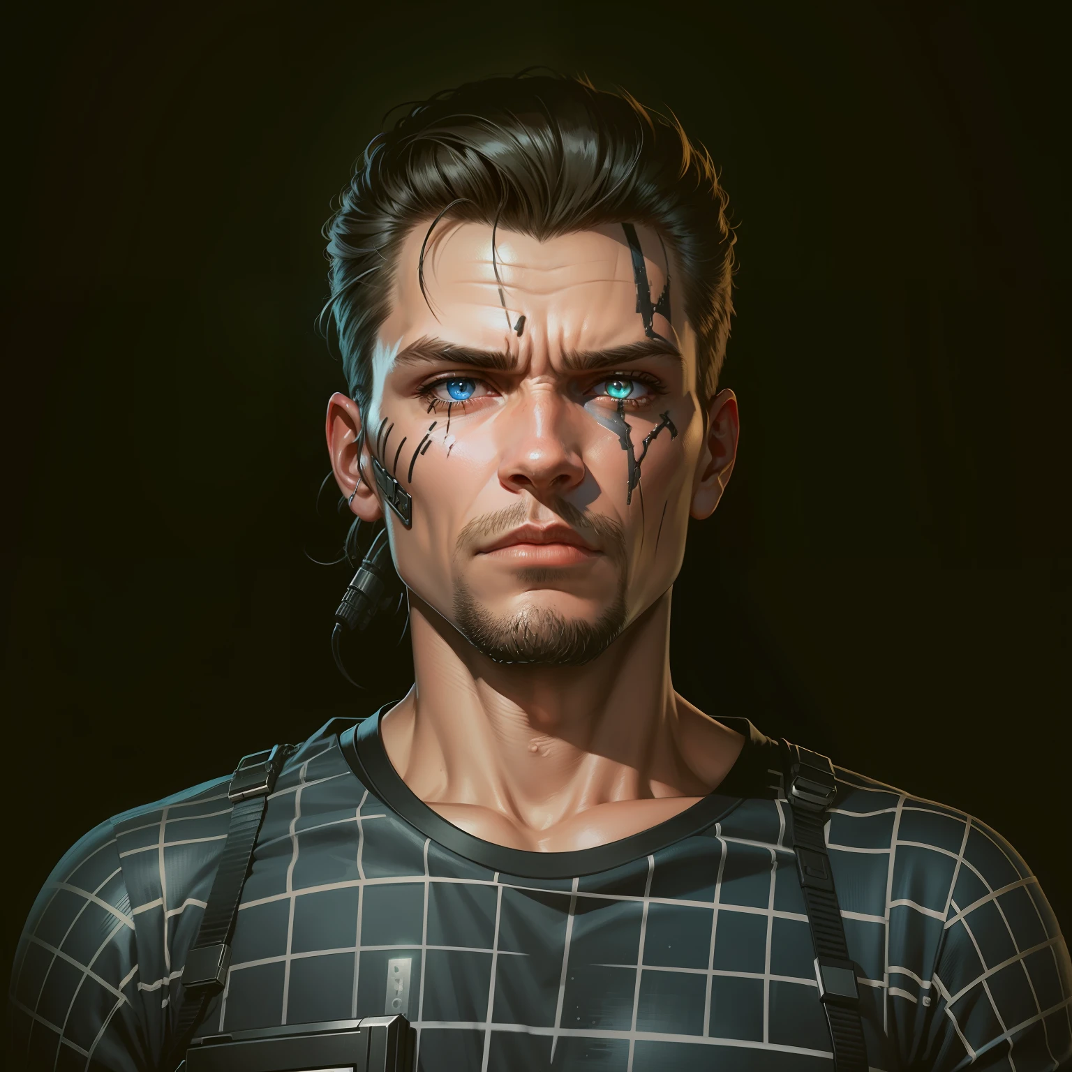 Sci-fi,cyperpunk, realistic,male, terminator