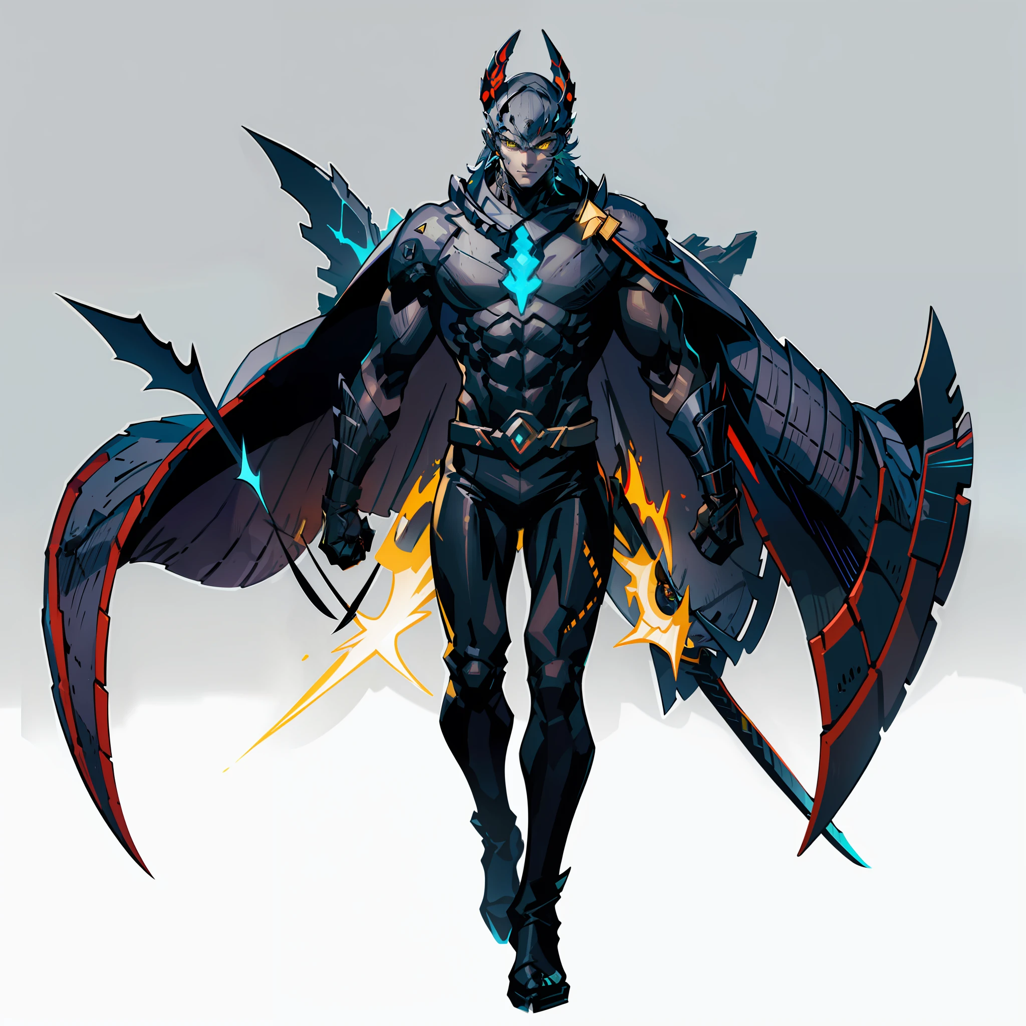 steel skin, cool, yellow eyes